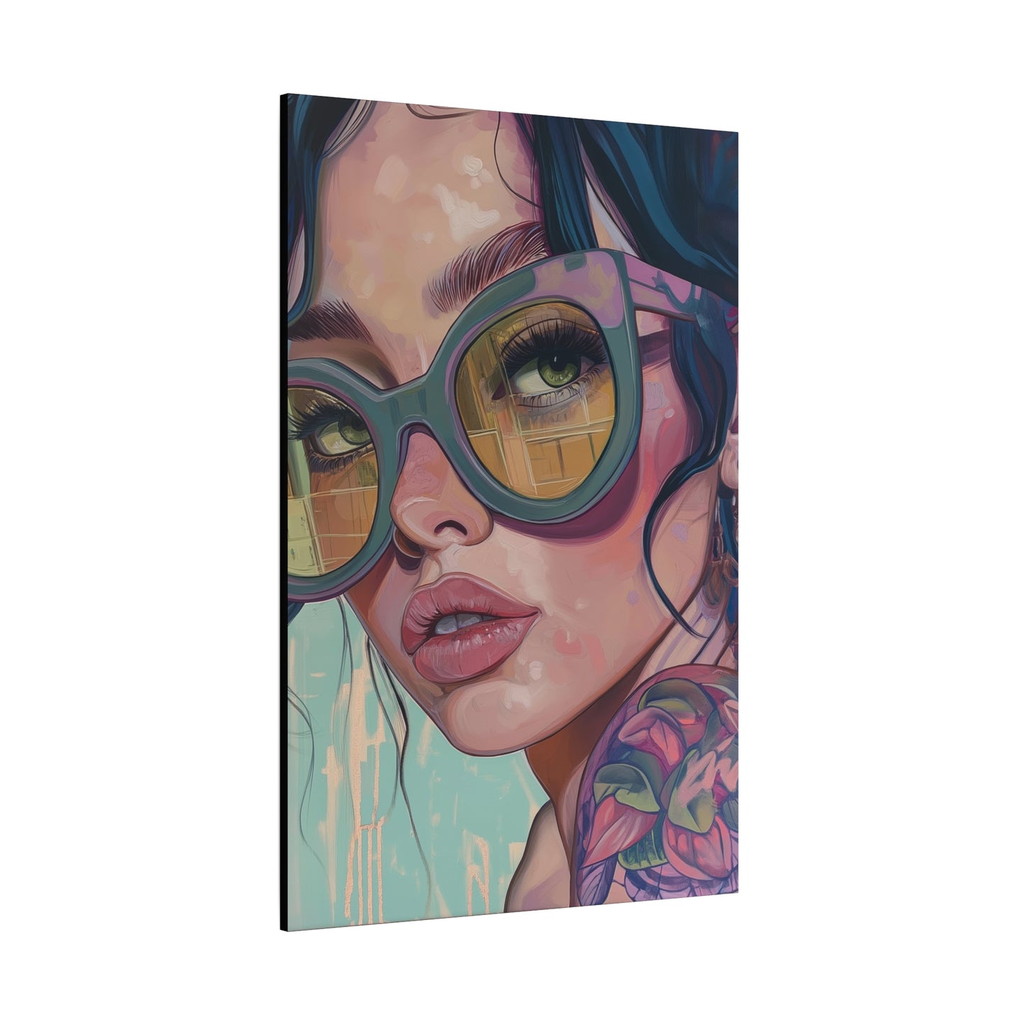 Canvas Gallery Wrap, Ladies in Lenses Wall Art, Abstract Femme Girl Art - Meg