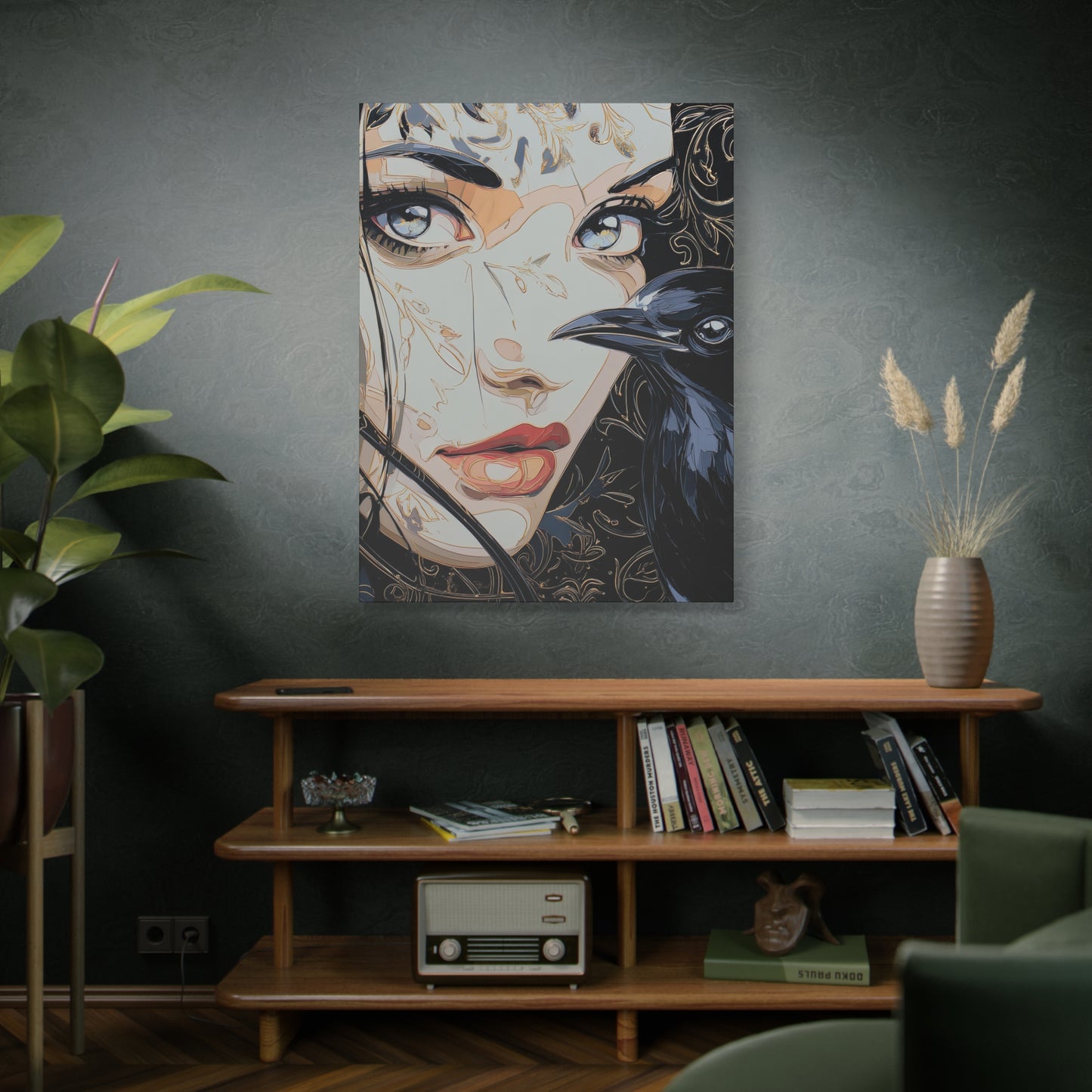 Gallery Wrapped Canvas, Myth and Bones Gothic Art Canvas, Dark Muse Canvas - Luxor