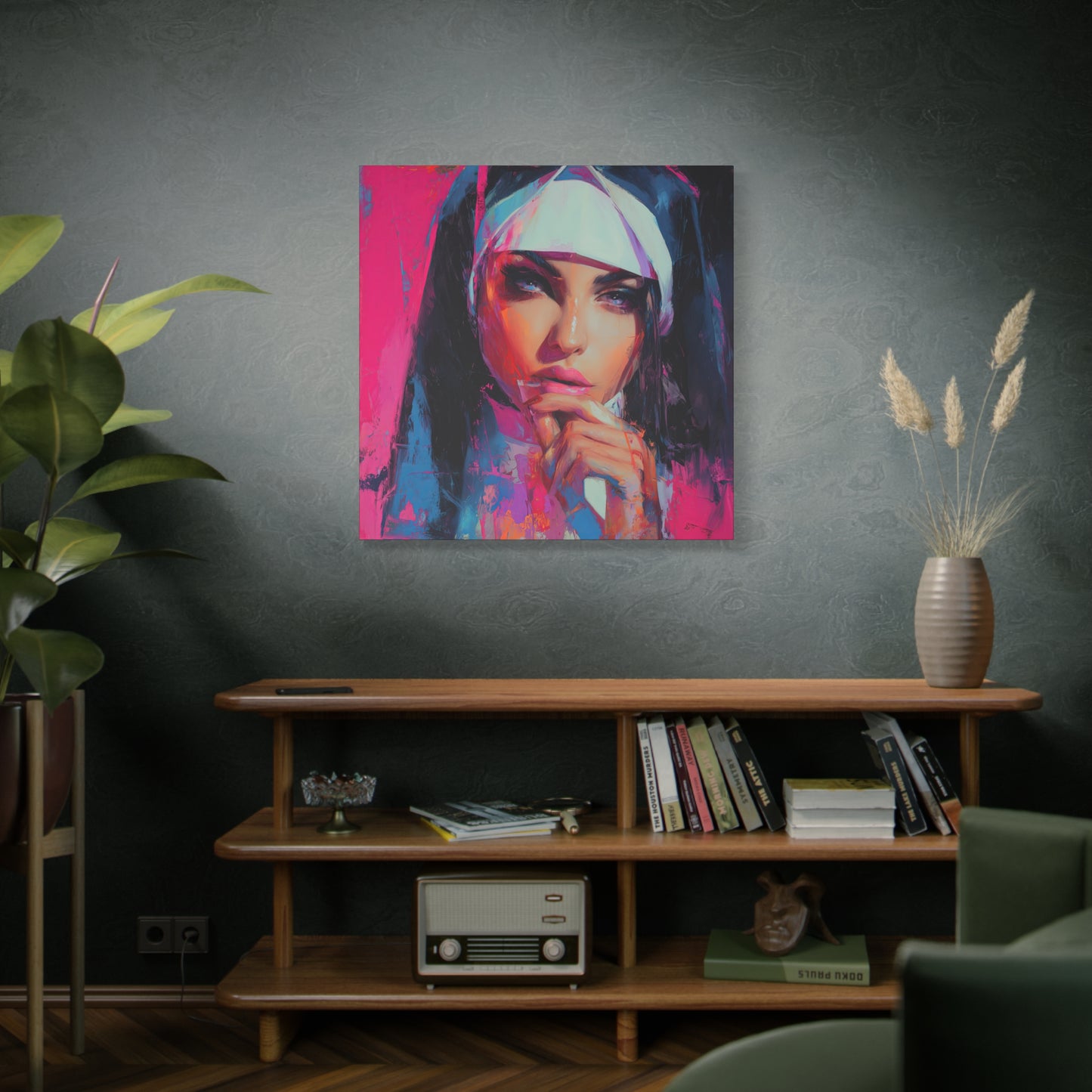 Gallery Wrapped Canvas, Habits and Heresy Art Canvas, Naughty Nuns Art Canvas – Sister Lucienne