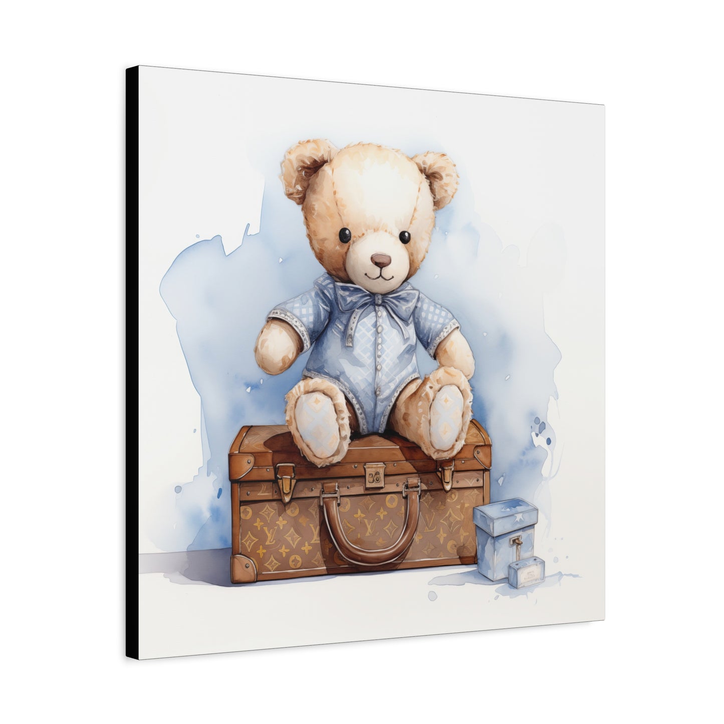 Canvas Gallery Wrap - Designer Trunk Bear Wall Art - Blu