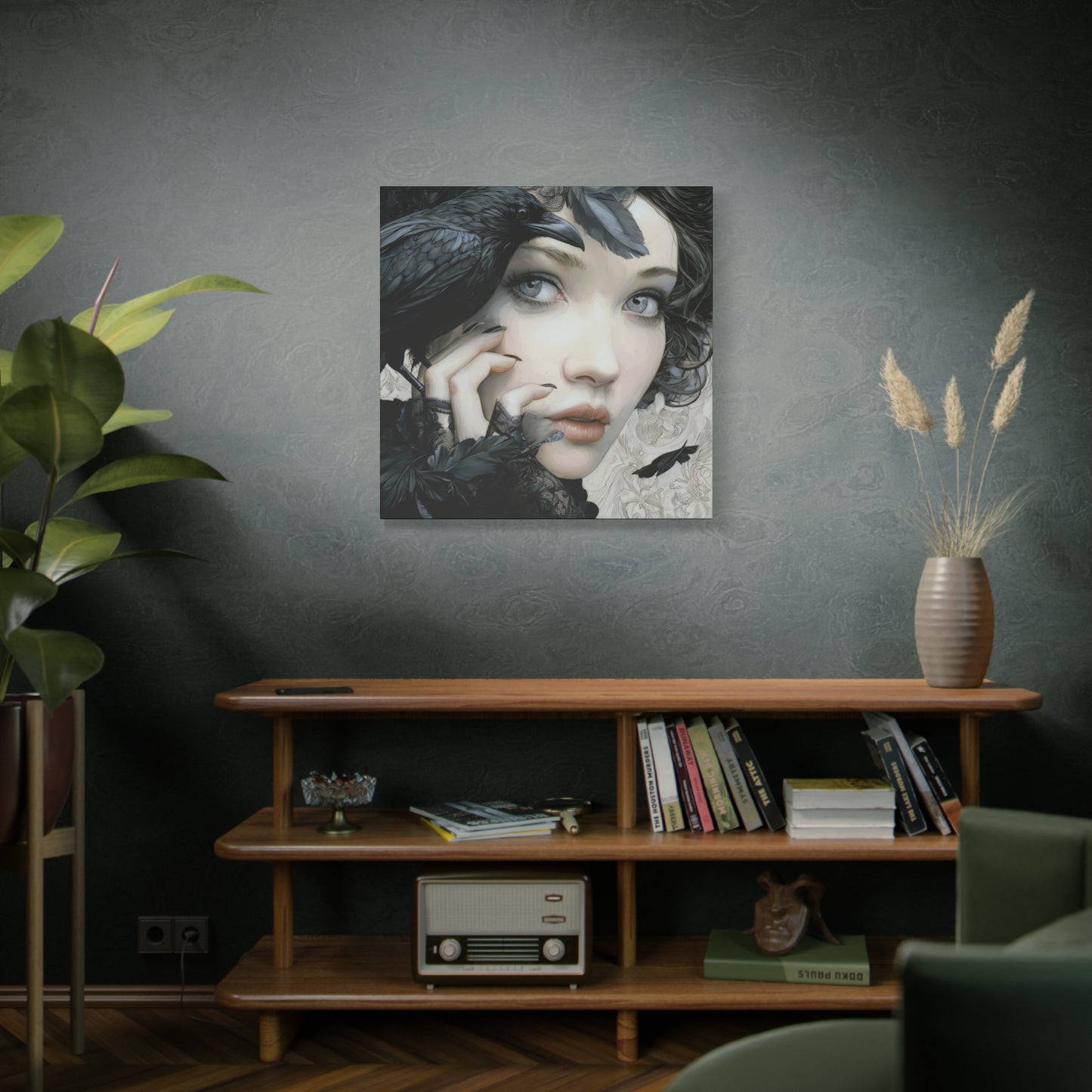 Gallery Wrapped Canvas, Myth and Bones Gothic Art Canvas, Dark Muse Canvas - Odessa
