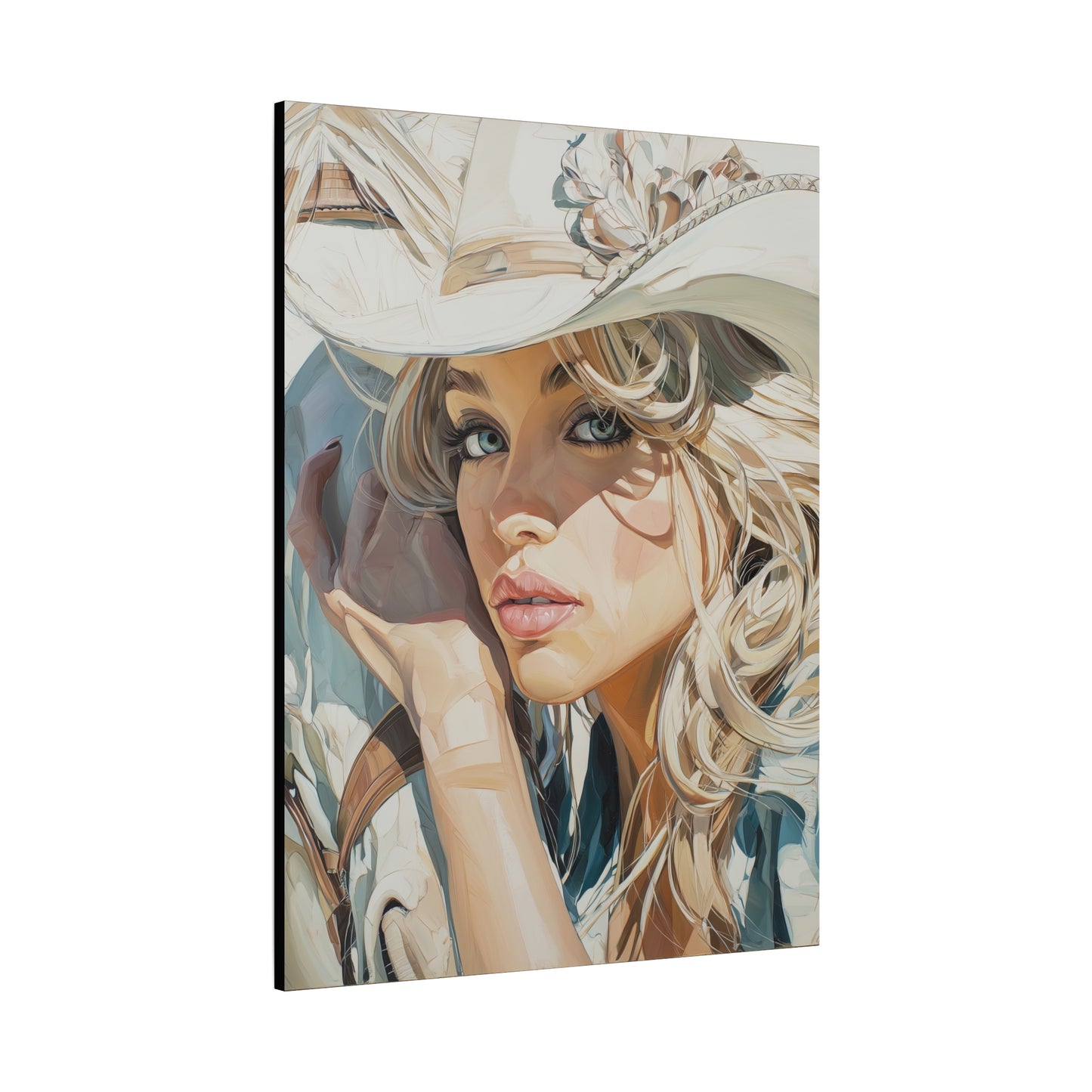 Gallery Wrapped Canvas, Wranglers and Wreckage Art Canvas, Erotic Pinup Art Canvas – Josie