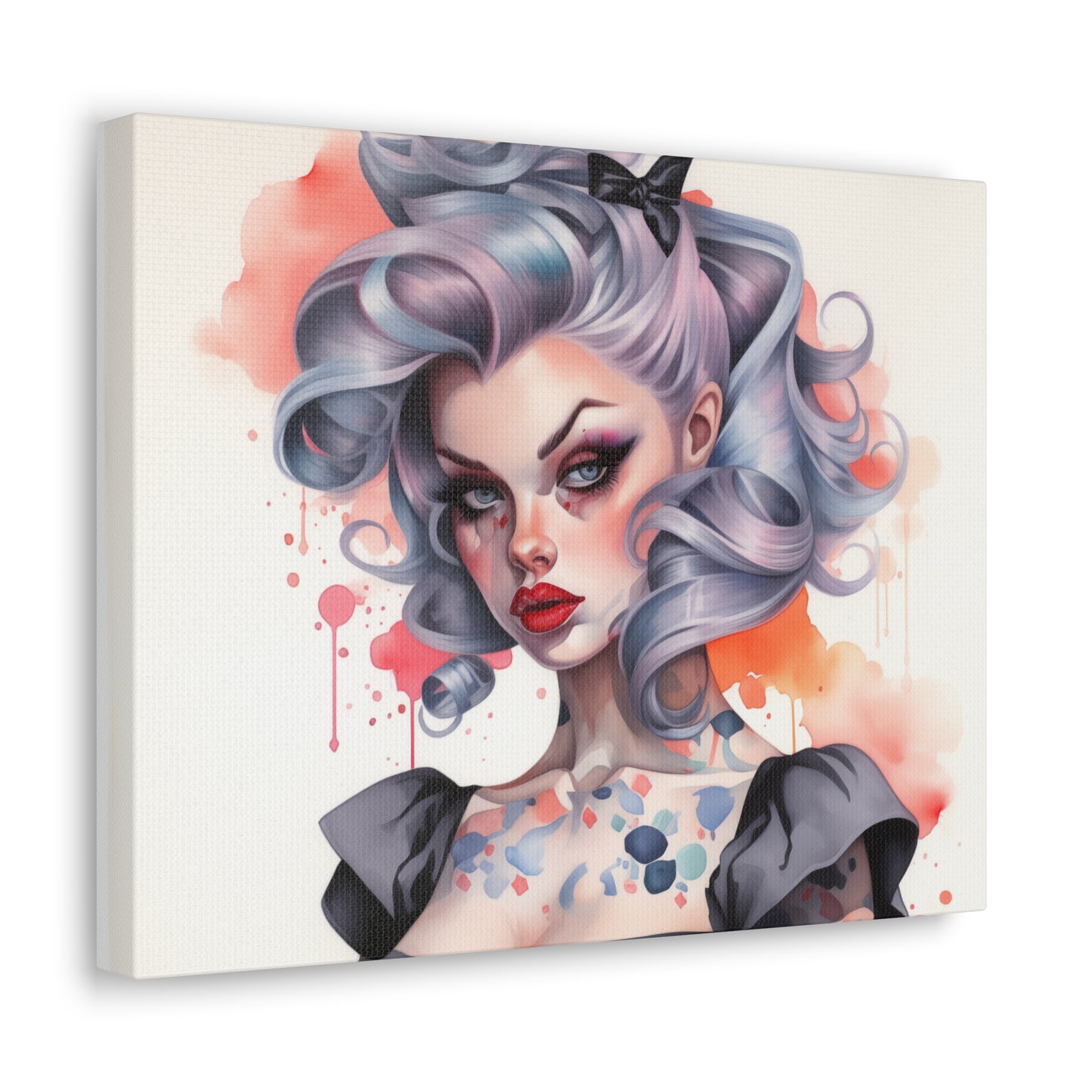 Gallery Wrapped Canvas, Edgy Tattooed Beauty, Urban Pop Art Canvas – Noelle