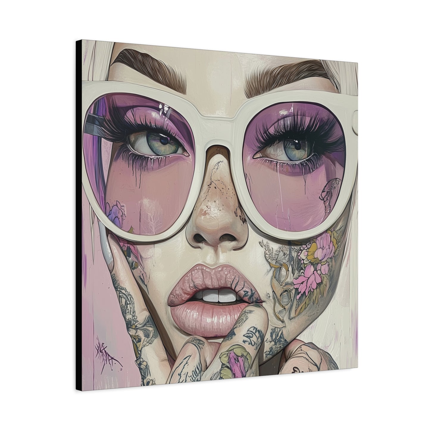 Canvas Gallery Wrap, Ladies in Lenses Wall Art, Abstract Femme Girl Art - Heather