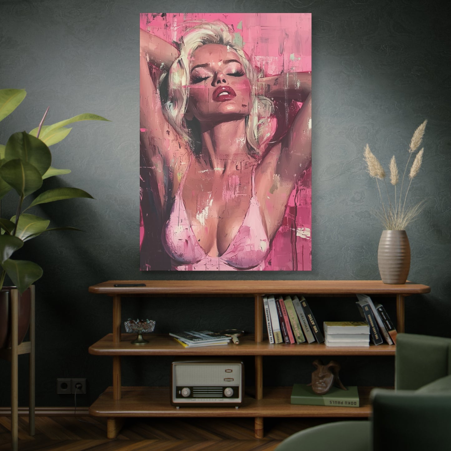 Gallery Wrapped Canvas, Guilt and Grit Adult Art Canvas, Erotic Pinup Art Canvas – Roxie