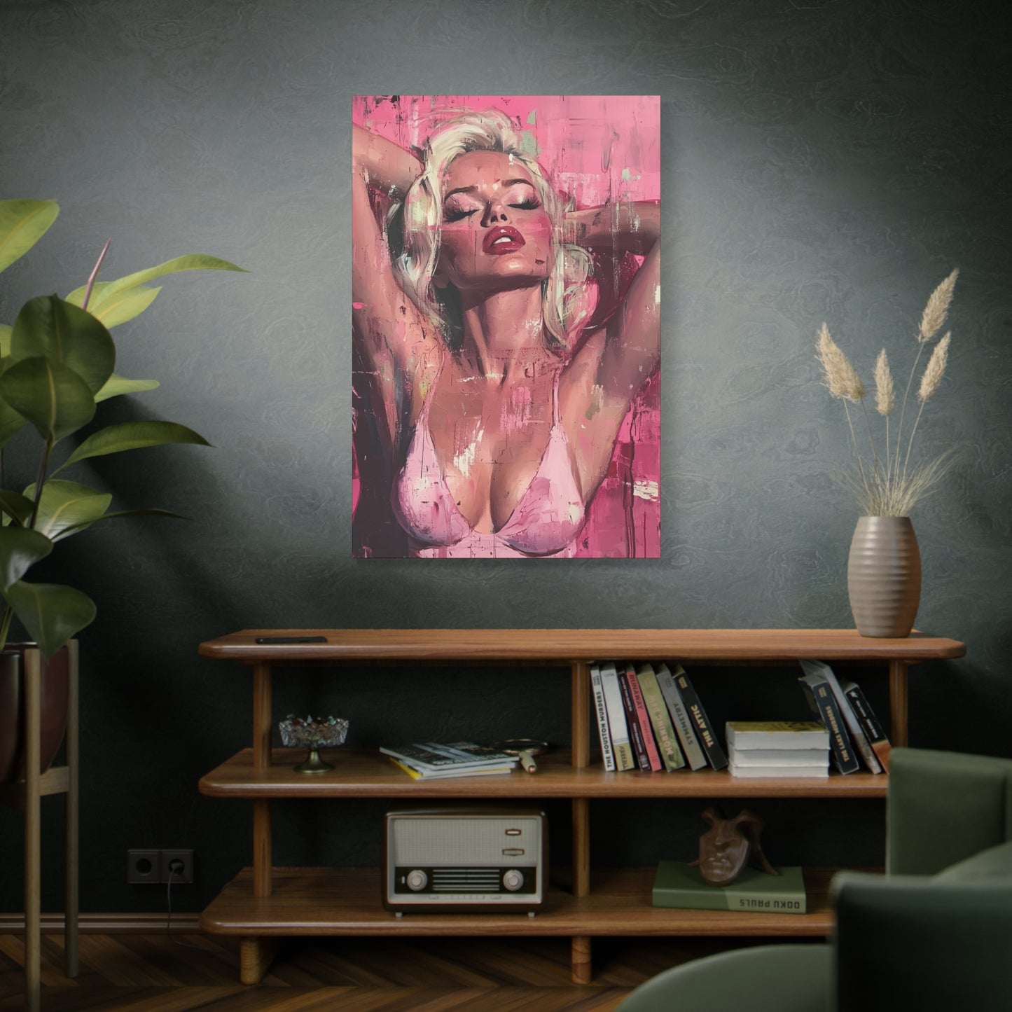 Gallery Wrapped Canvas, Guilt and Grit Adult Art Canvas, Erotic Pinup Art Canvas – Roxie