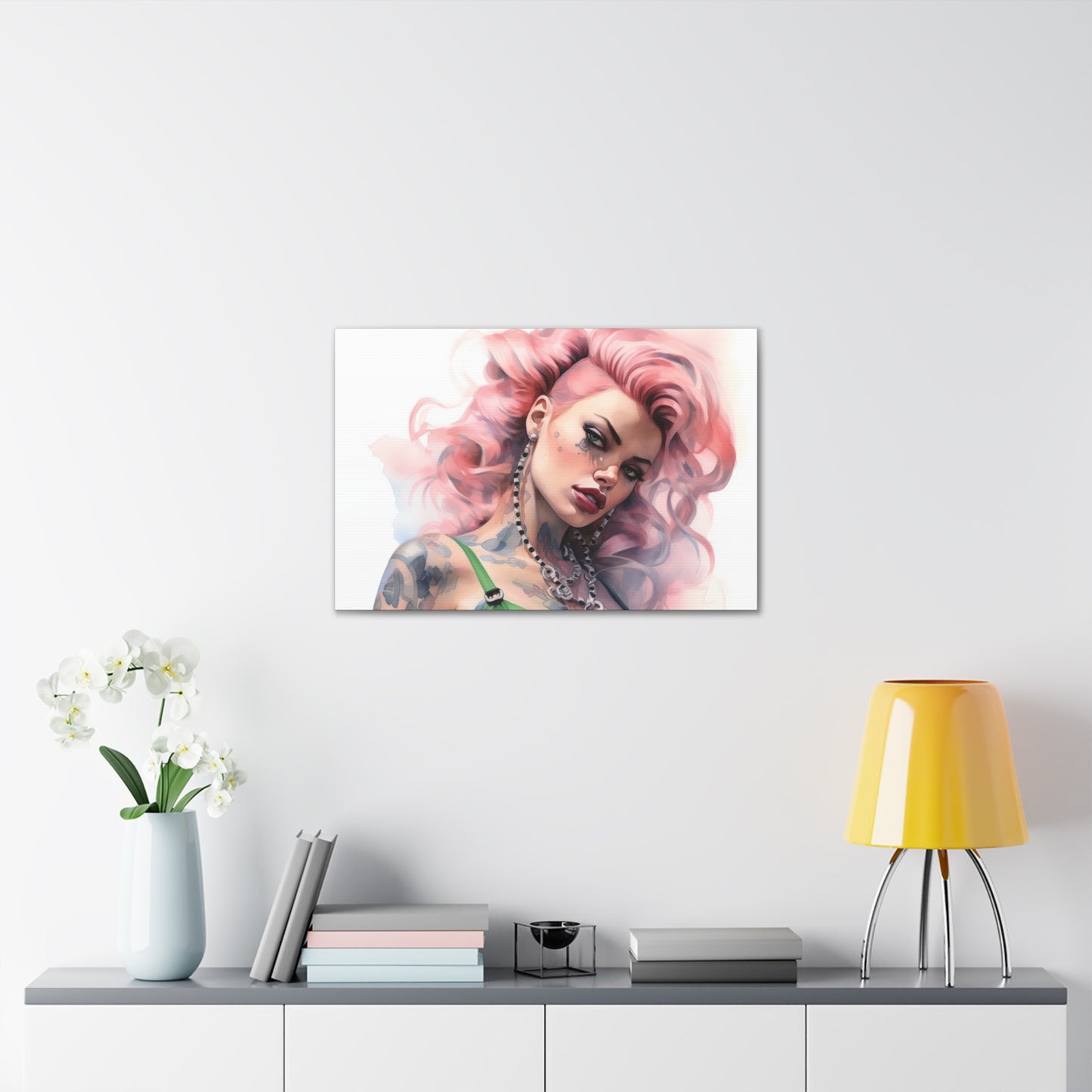 Gallery Wrapped Canvas, Edgy Tattooed Beauty, Urban Pop Art Canvas – Colette