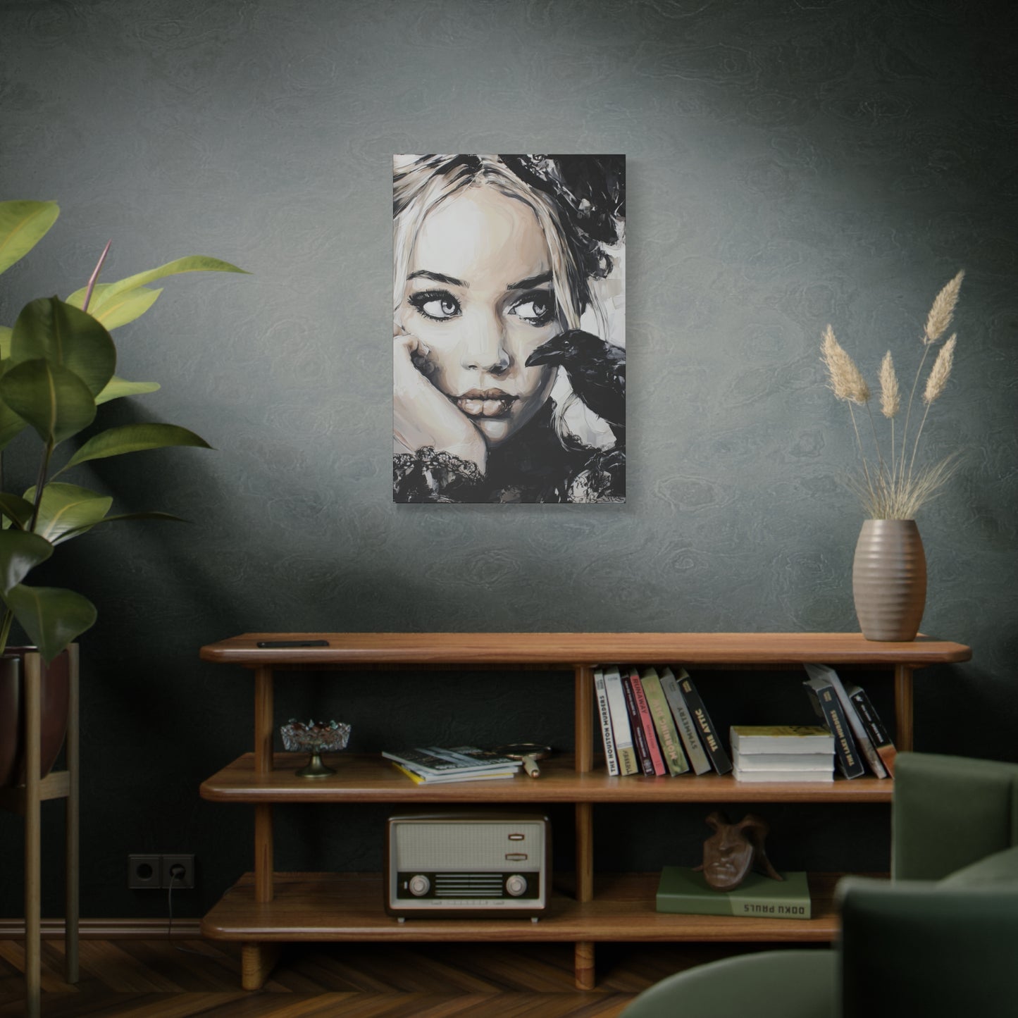 Gallery Wrapped Canvas, Myth and Bones Gothic Art Canvas, Dark Muse Canvas - Nicolette