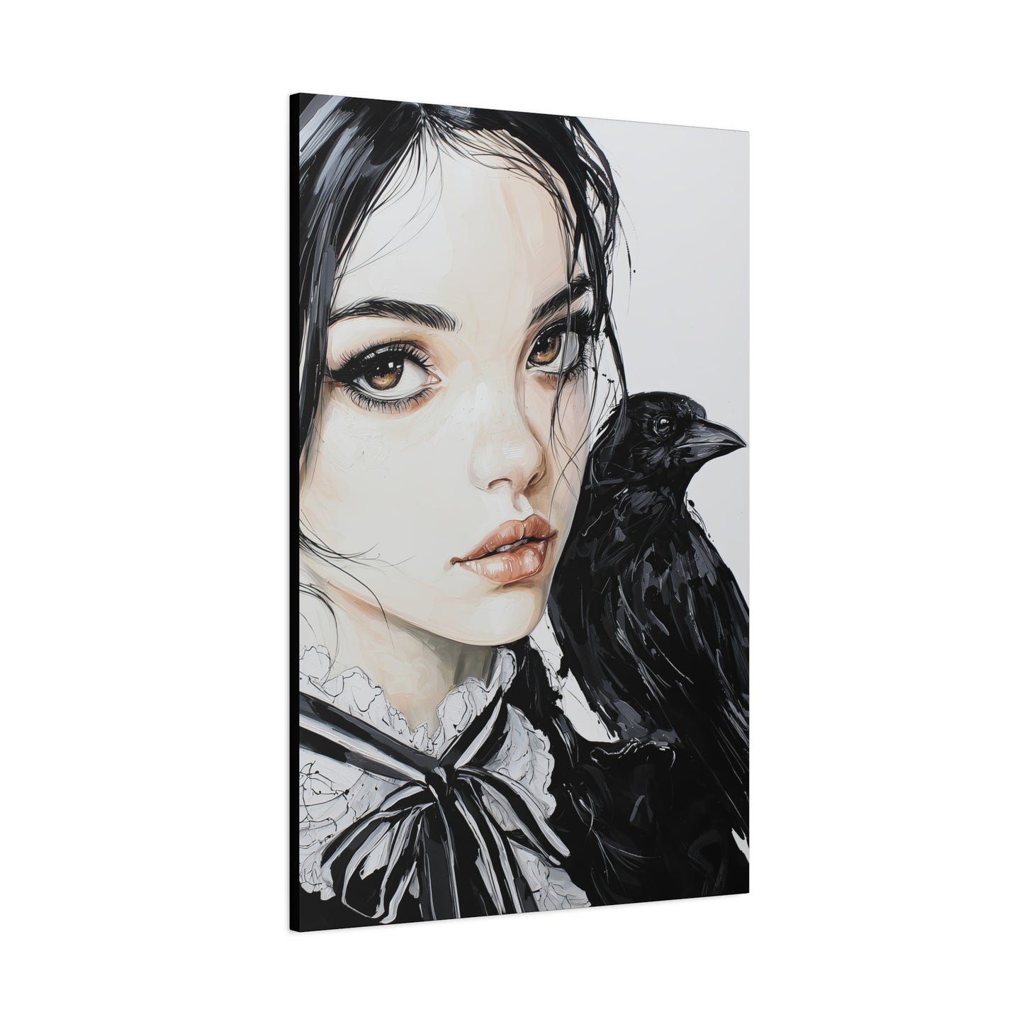 Gallery Wrapped Canvas, Myth and Bones Gothic Art Canvas, Dark Muse Canvas - Elowen