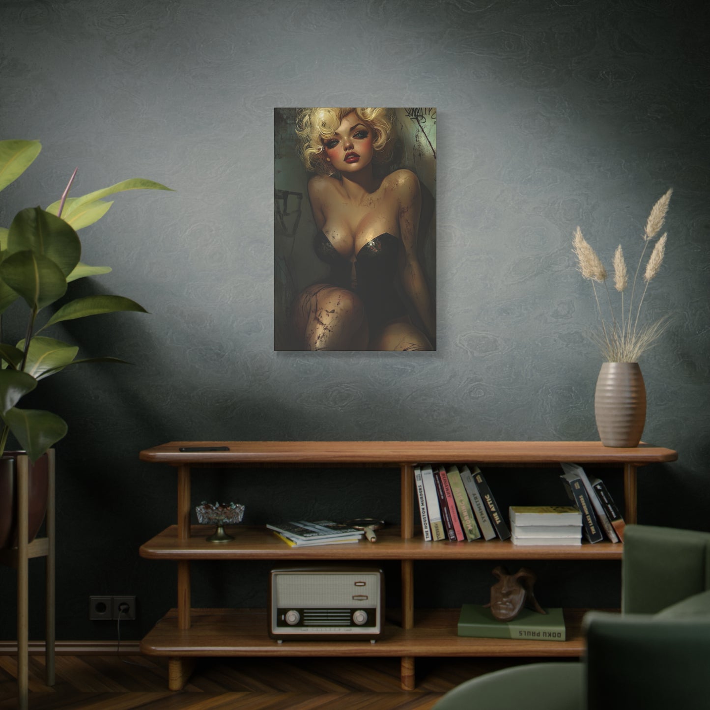 Gallery Wrapped Canvas, Guilt and Grit Adult Art Canvas, Erotic Pinup Art Canvas – Naomi