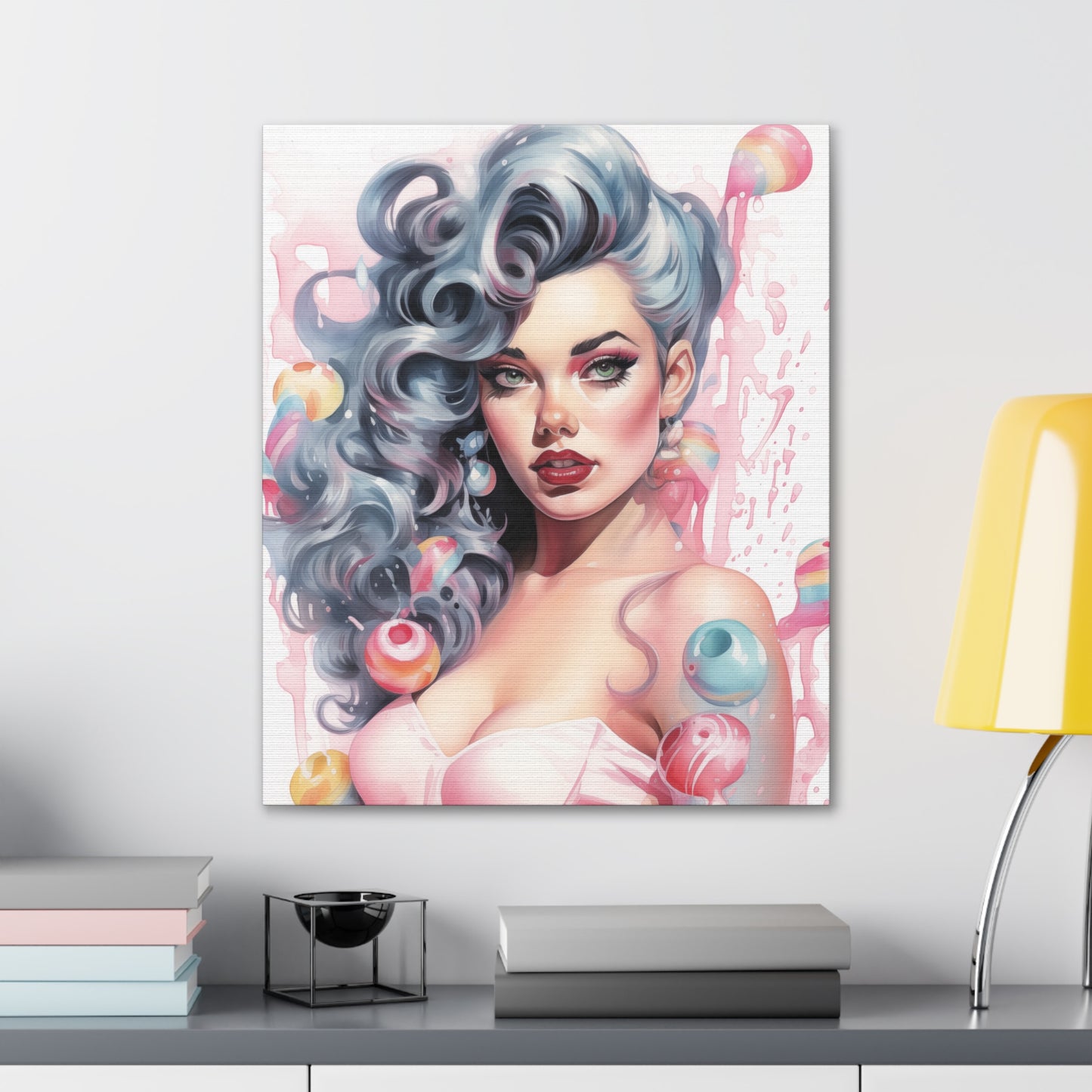 Canvas Wall Art, Gallery Wrapped Pop Art, Femme Doll Wall Art – Lux