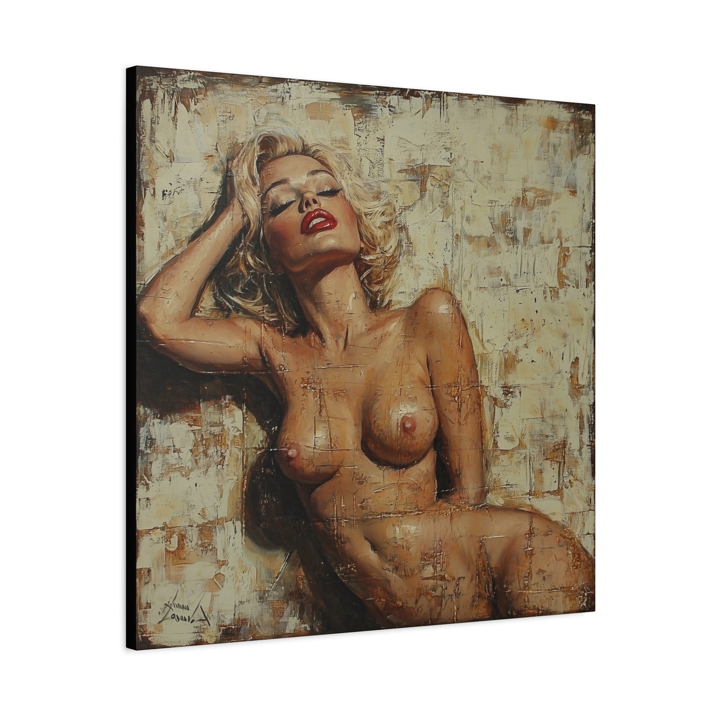 Gallery Wrapped Canvas, Guilt and Grit Adult Art Canvas, Erotic Pinup Art Canvas – Amelie