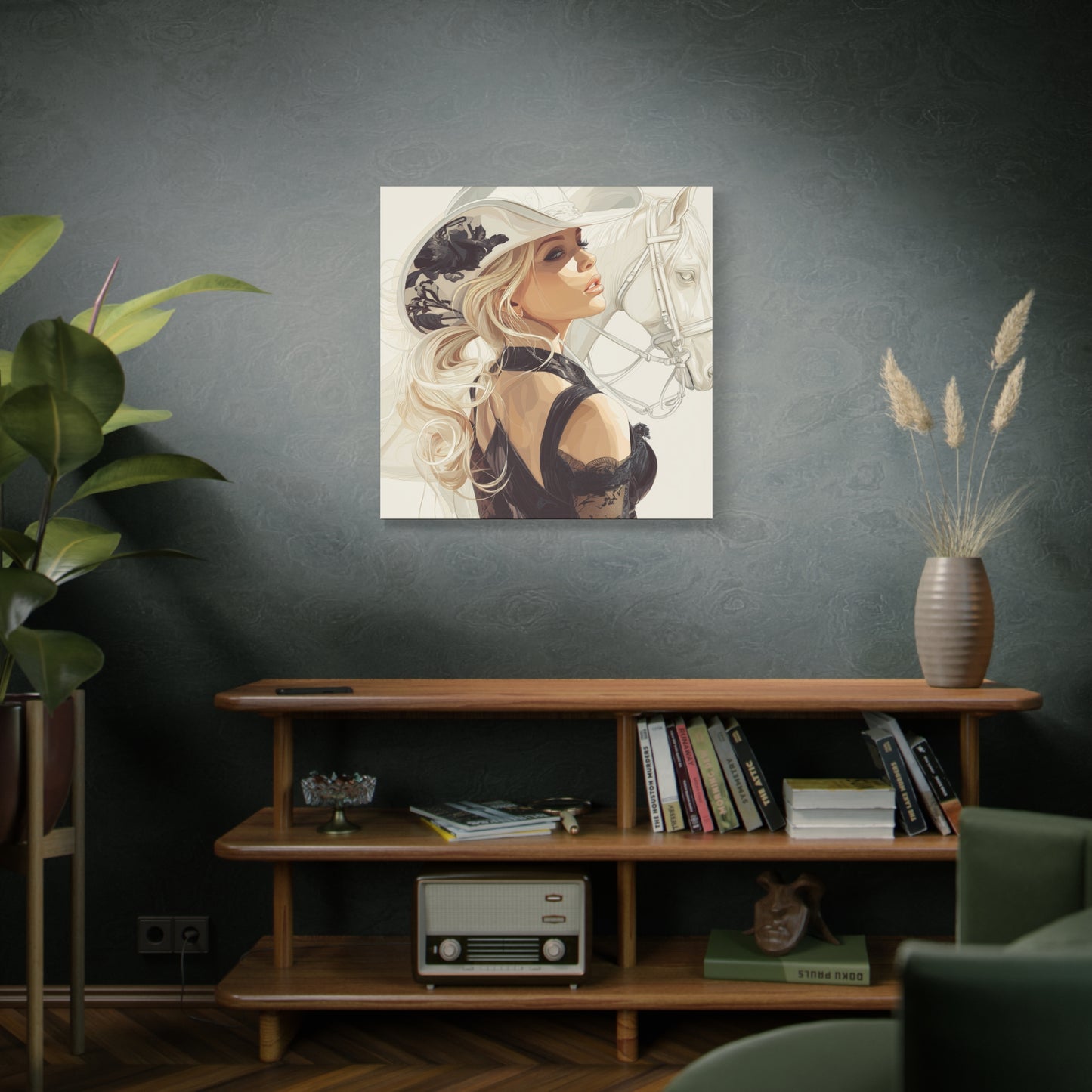 Gallery Wrapped Canvas, Wranglers and Wreckage Art Canvas, Erotic Pinup Art Canvas – Maisie