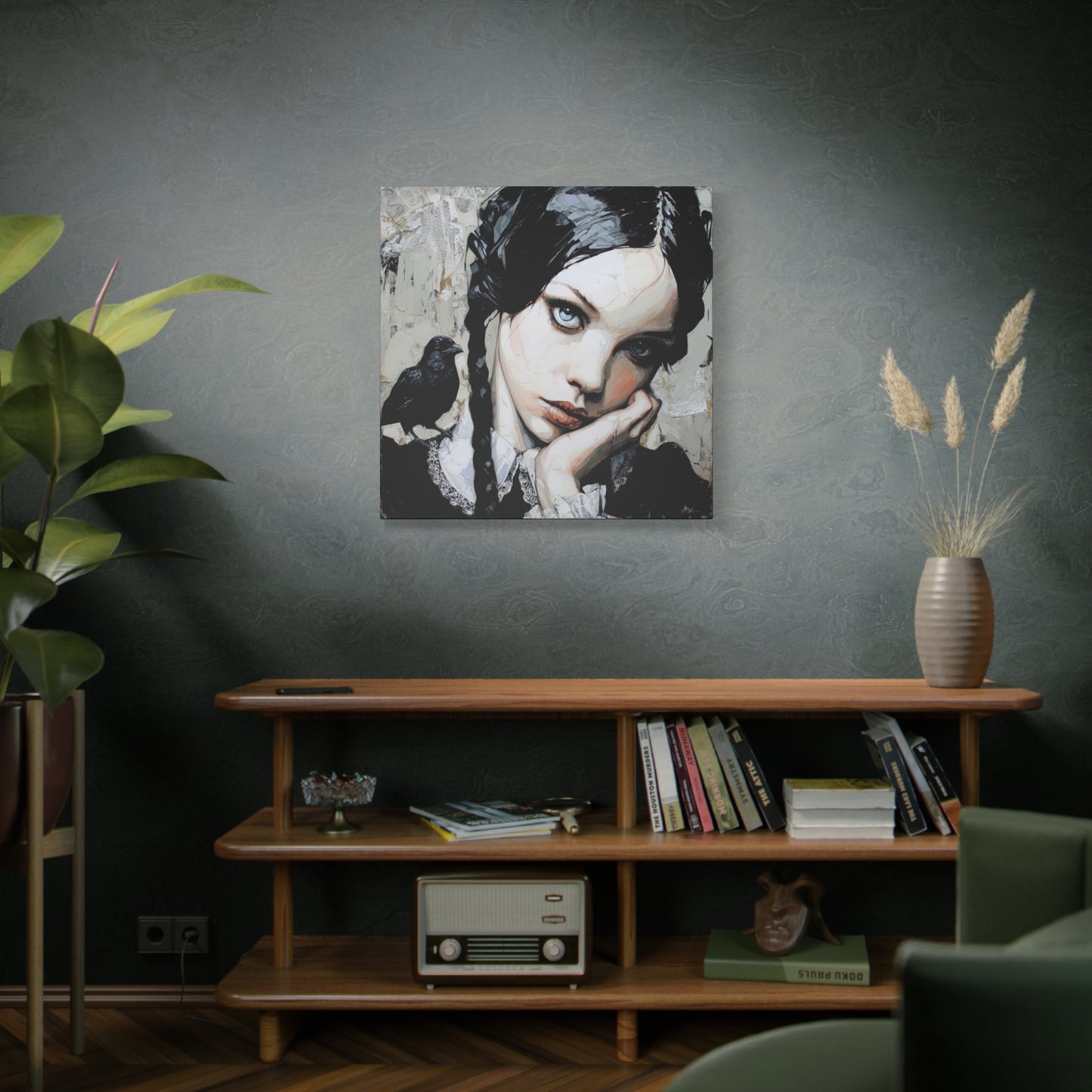 Gallery Wrapped Canvas, Myth and Bones Gothic Art Canvas, Dark Muse Canvas - Wendy