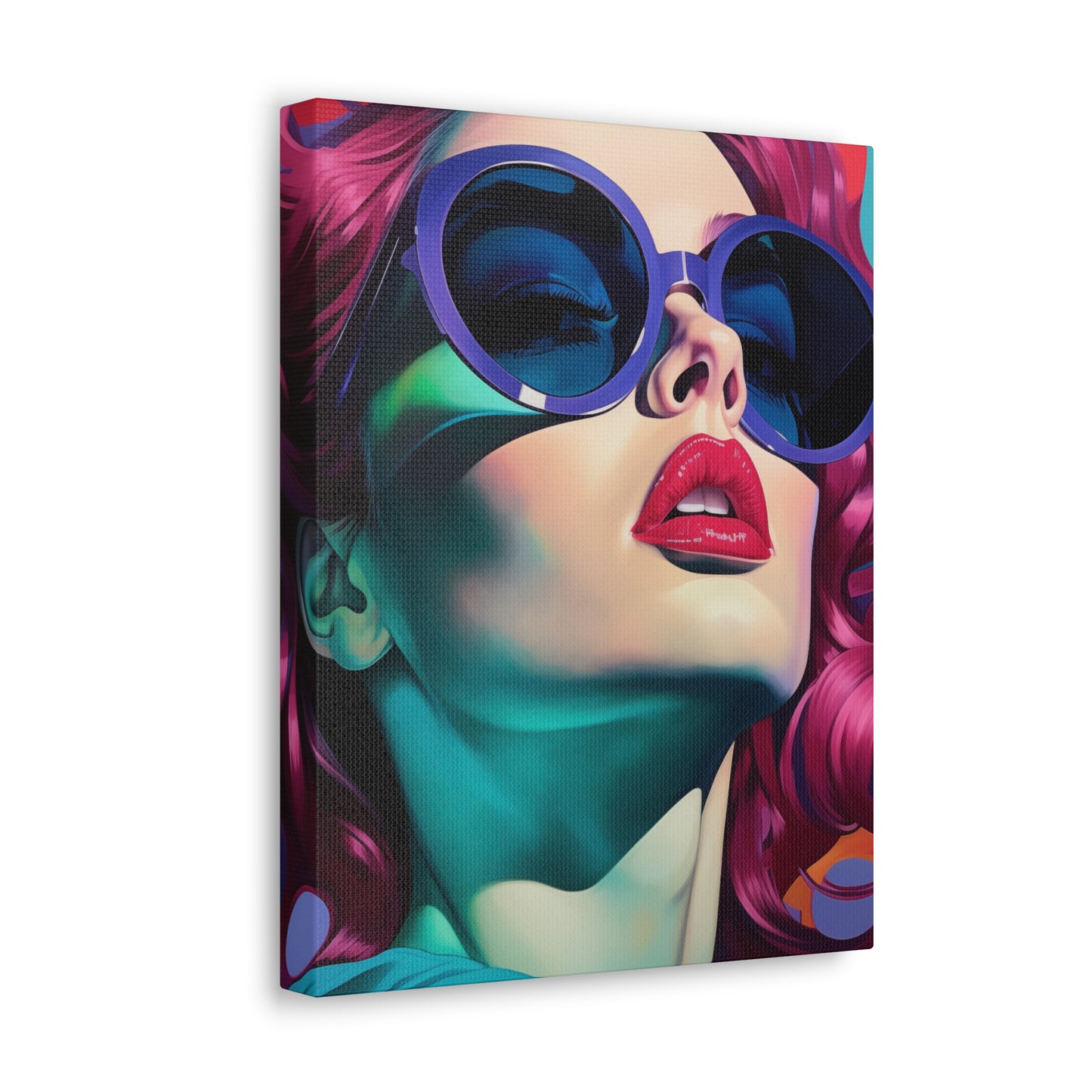 Canvas Gallery Wrapped High-Fashion Wall Art, Stylish Decor, Retro Femme Doll Pop Art – Electra