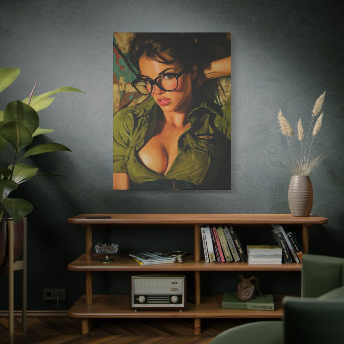Gallery Wrapped Canvas, Liberty and Lace Art Canvas, Erotic Pinup Art Canvas – Darla