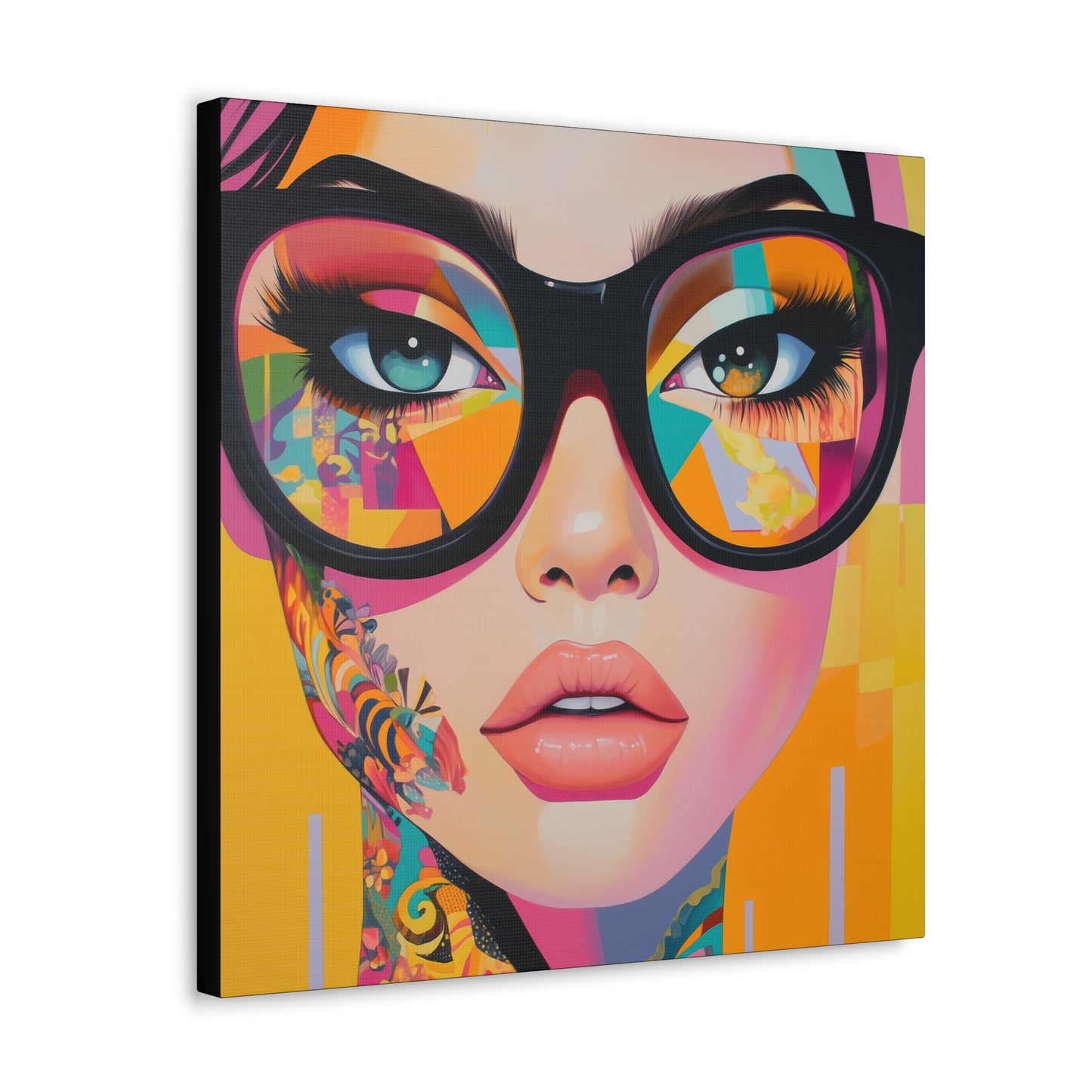 Canvas Gallery Wrap, Ladies in Lenses Wall Art, Abstract Femme Girl Art - Sabrina