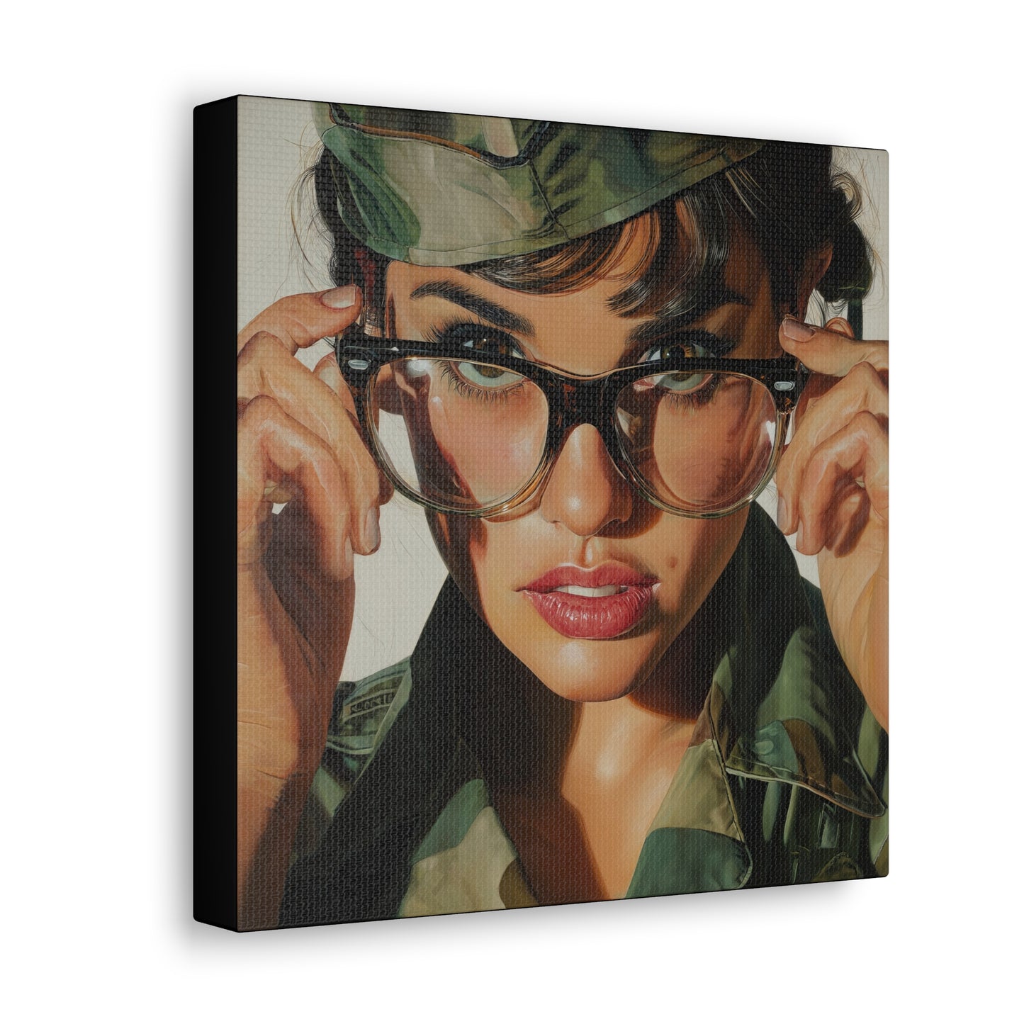 Gallery Wrapped Canvas, Liberty and Lace Art Canvas, Erotic Pinup Art Canvas – Erica