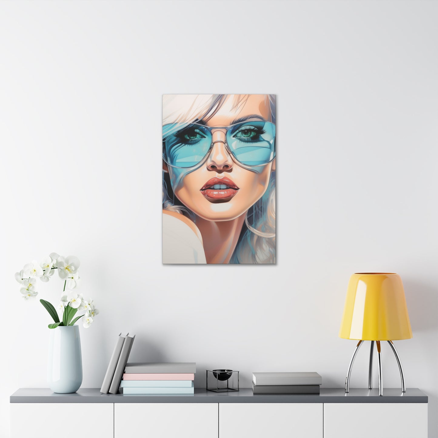Canvas Gallery Wrapped High-Fashion Wall Art, Stylish Decor, Retro Femme Doll Pop Art – Nova