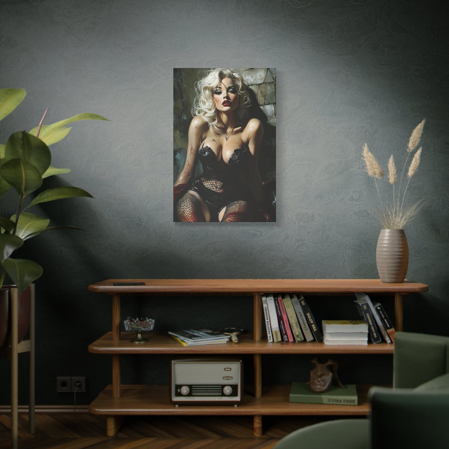 Gallery Wrapped Canvas, Guilt and Grit Adult Art Canvas, Erotic Pinup Art Canvas – Isla