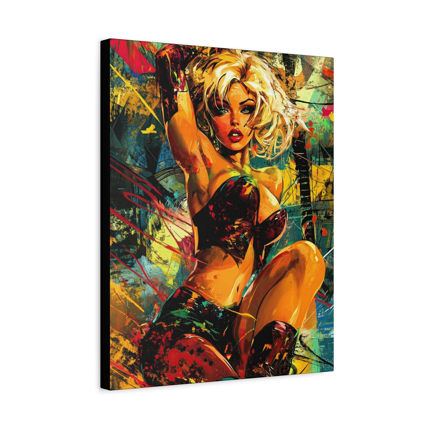 Gallery Wrapped Canvas, Guilt and Grit Adult Art Canvas, Erotic Pinup Art Canvas – Robin