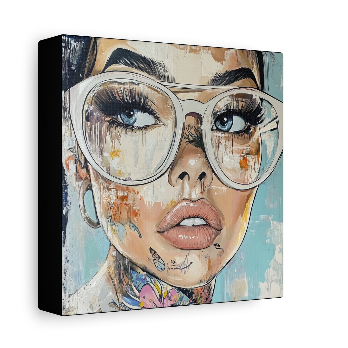Canvas Gallery Wrap, Ladies in Lenses Wall Art, Abstract Femme Girl Art - Sabine