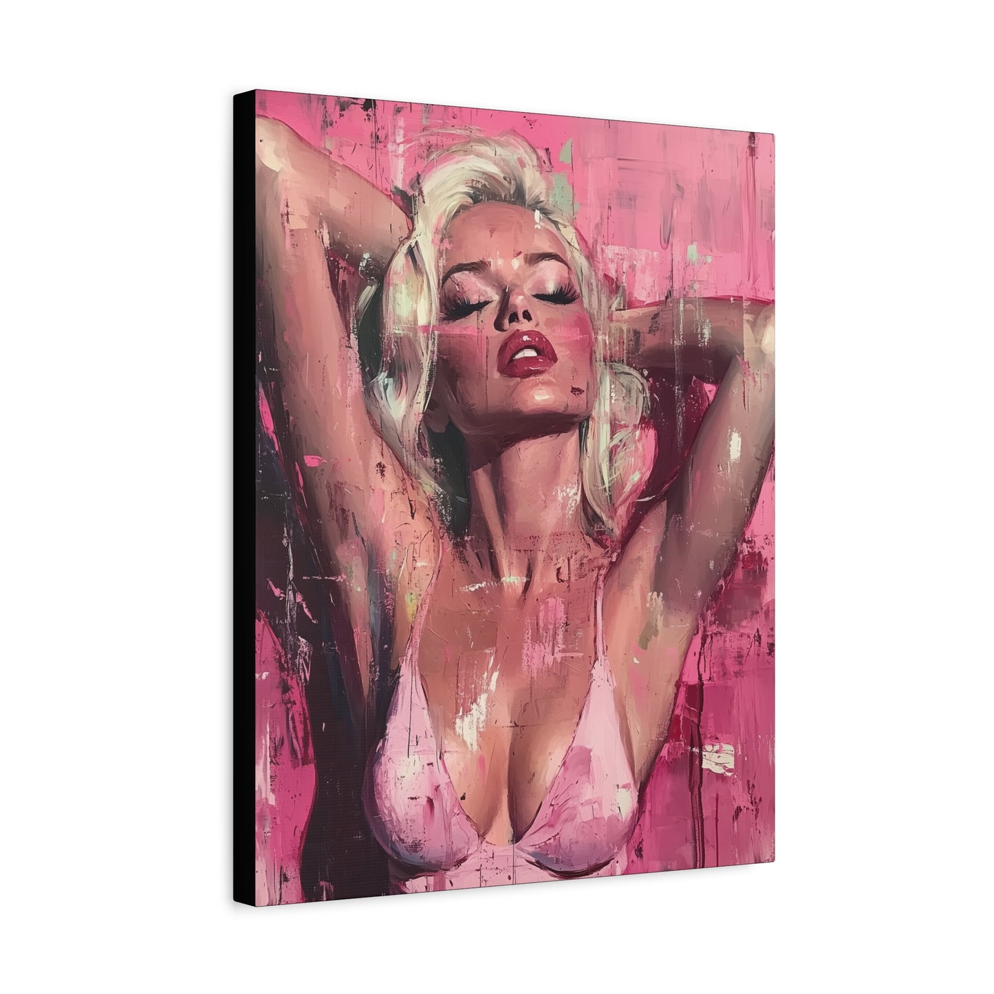 Gallery Wrapped Canvas, Guilt and Grit Adult Art Canvas, Erotic Pinup Art Canvas – Roxie