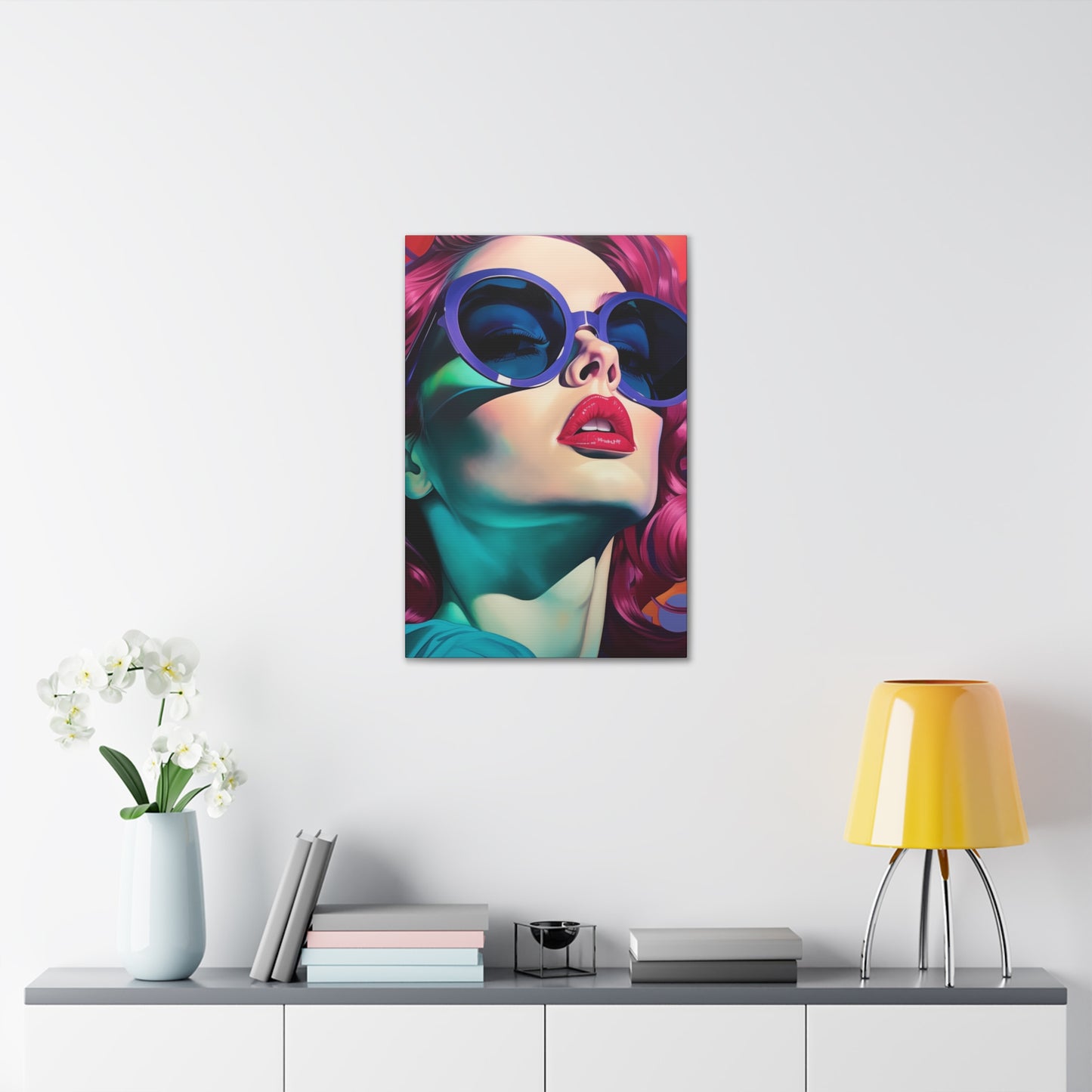 Canvas Gallery Wrapped High-Fashion Wall Art, Stylish Decor, Retro Femme Doll Pop Art – Electra