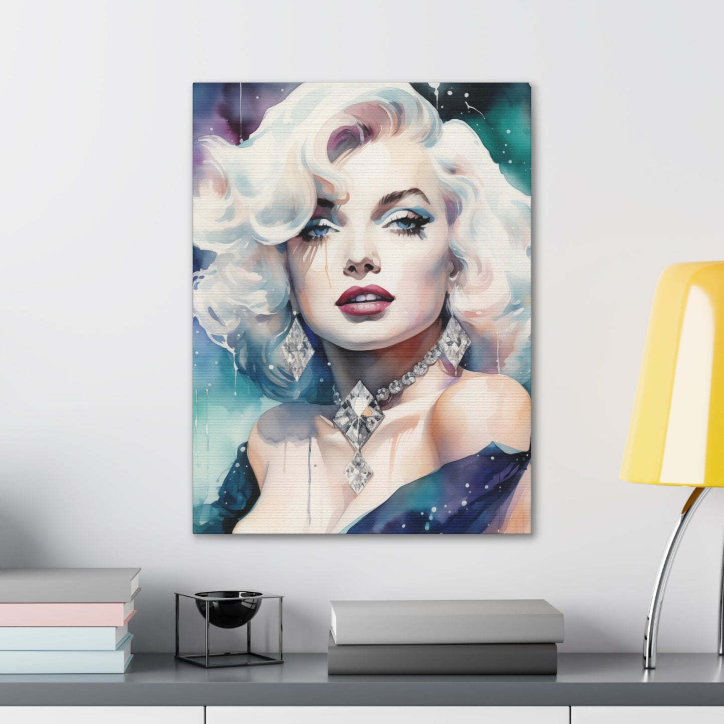 Canvas Wall Art, Gallery Wrapped Pop Art, Celebrity Wall Art – Marilyn Monroe - Diamonds