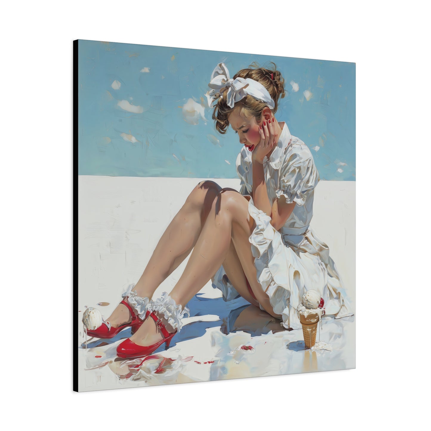 Gallery Wrapped Canvas, Sweet Summer Nostalgia, Sugar and Spice Art Canvas, Ice Cream Dreams Art – Polly