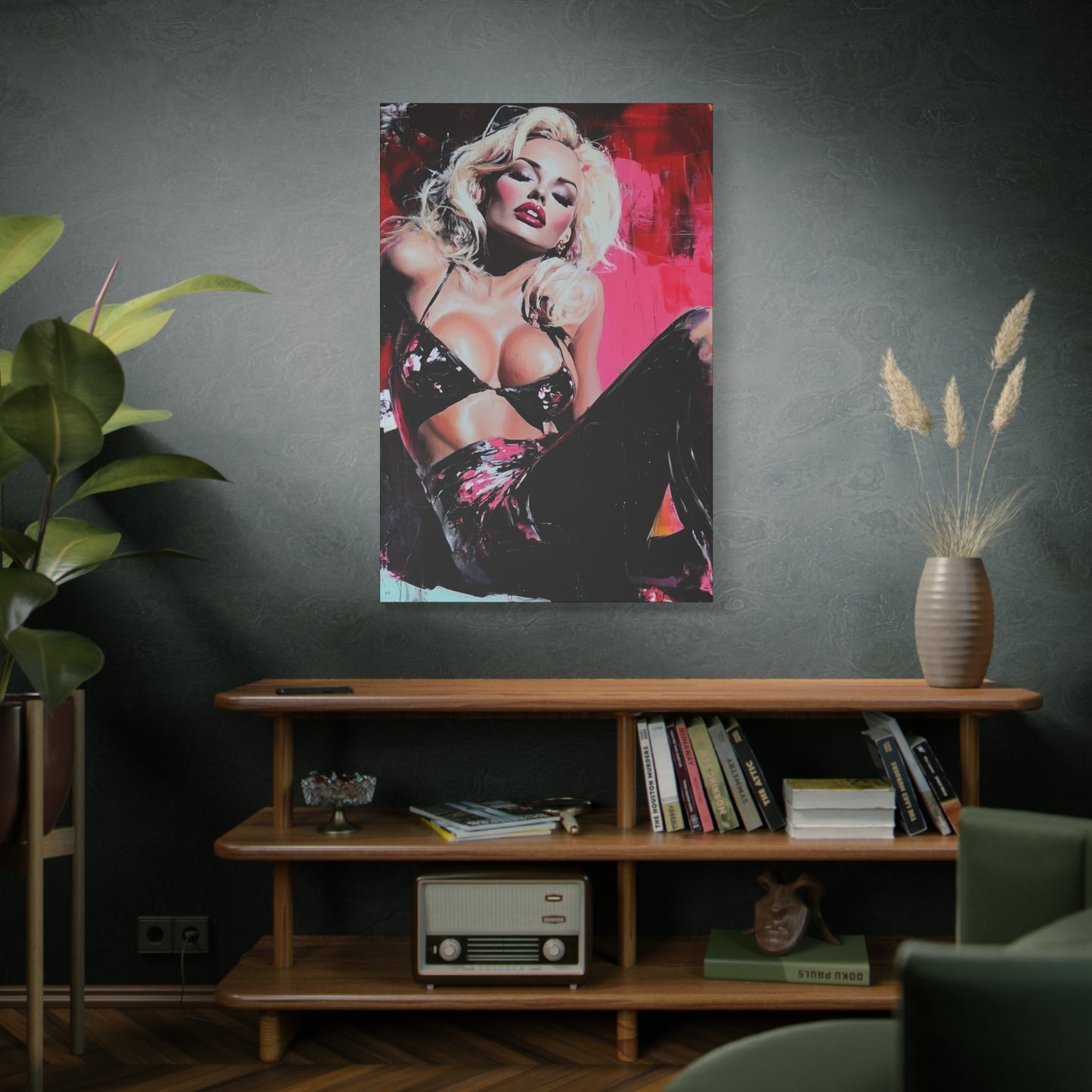 Gallery Wrapped Canvas, Guilt and Grit Adult Art Canvas, Erotic Pinup Art Canvas – Lila