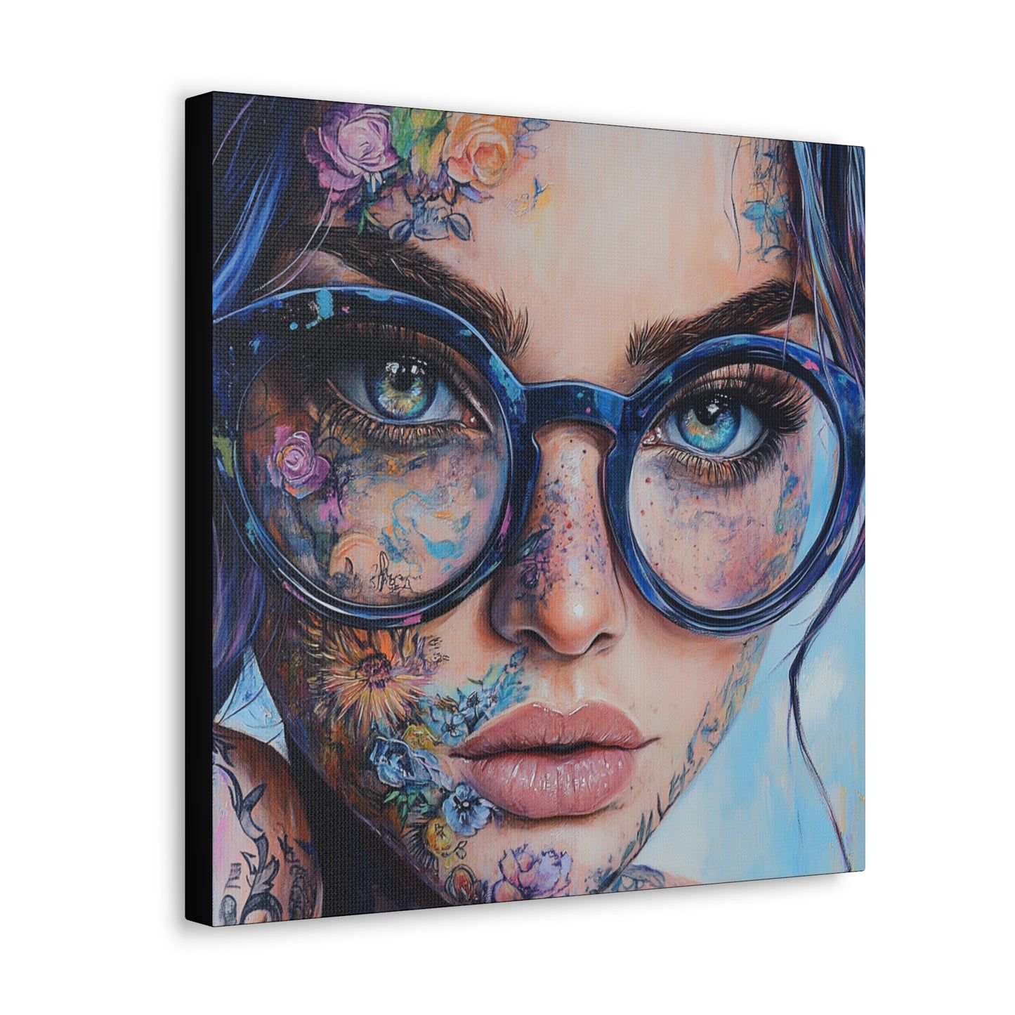 Canvas Gallery Wrap, Ladies in Lenses Wall Art, Abstract Femme Girl Art - Sara