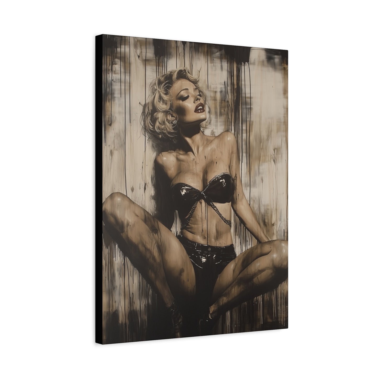 Gallery Wrapped Canvas, Guilt and Grit Adult Art Canvas, Erotic Pinup Art Canvas – Calista