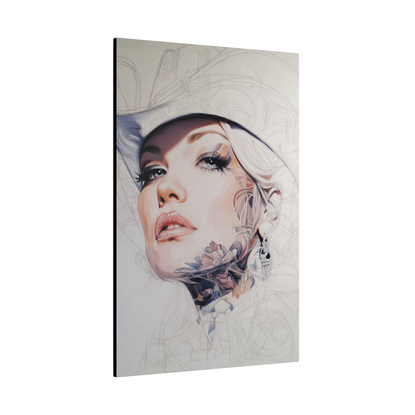 Gallery Wrapped Canvas, Wranglers and Wreckage Art Canvas, Erotic Pinup Art Canvas – Roxy