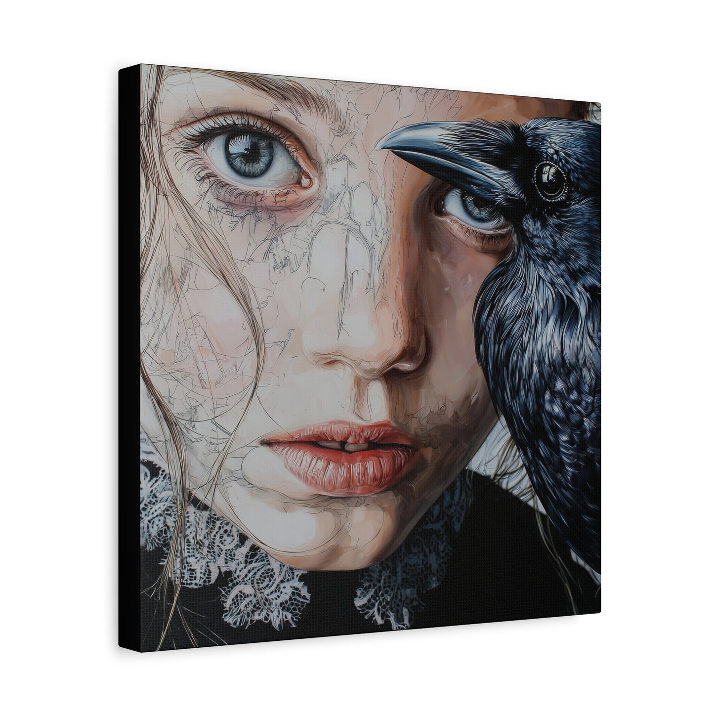 Gallery Wrapped Canvas, Myth and Bones Gothic Art Canvas, Dark Muse Canvas - Clio