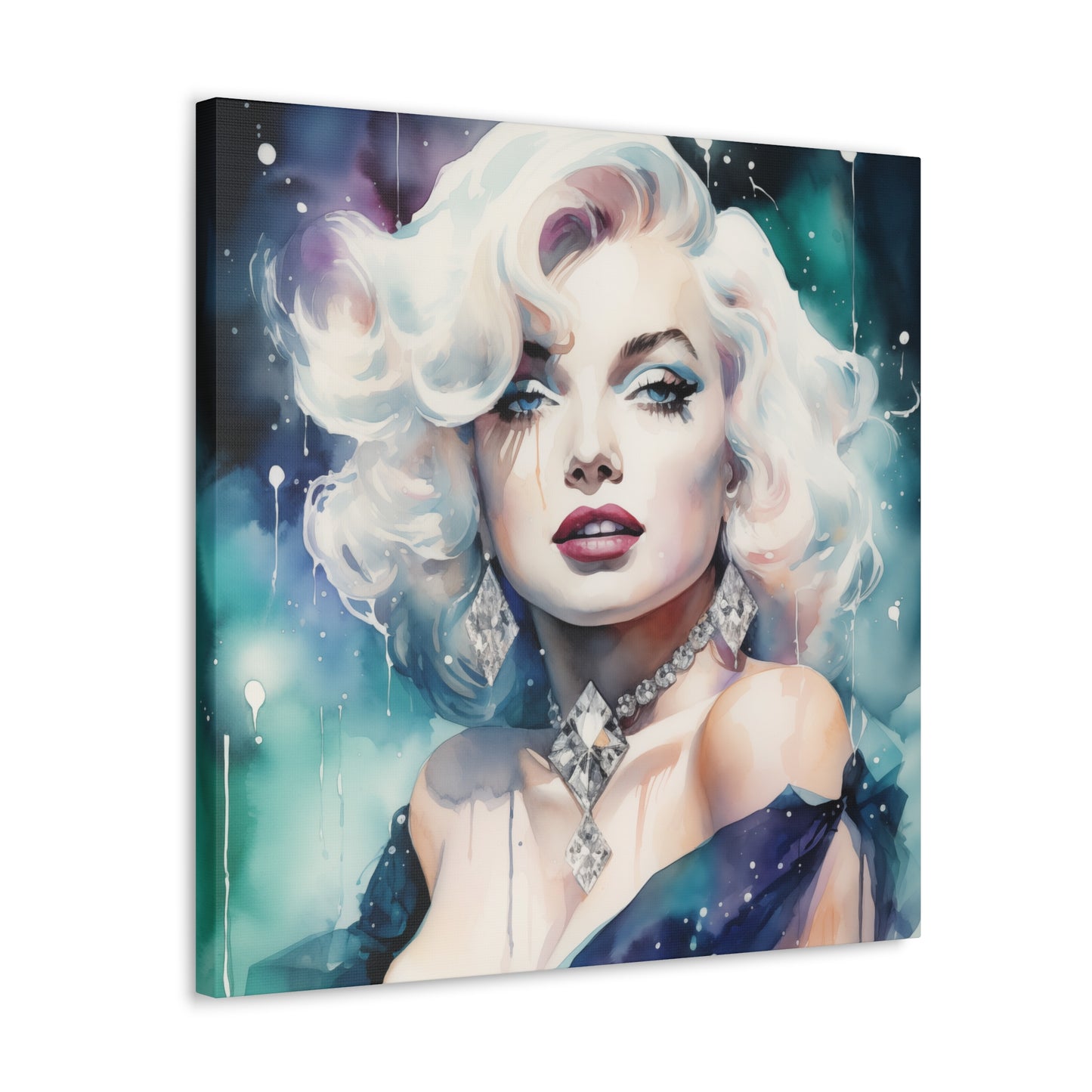Canvas Wall Art, Gallery Wrapped Pop Art, Celebrity Wall Art – Marilyn Monroe - Diamonds
