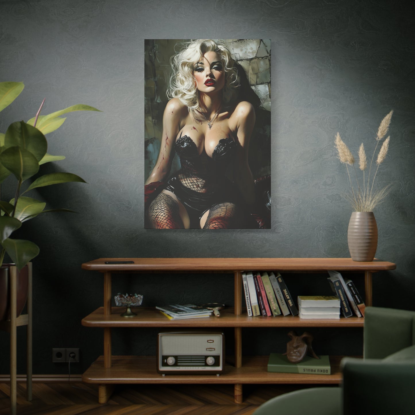 Gallery Wrapped Canvas, Guilt and Grit Adult Art Canvas, Erotic Pinup Art Canvas – Isla