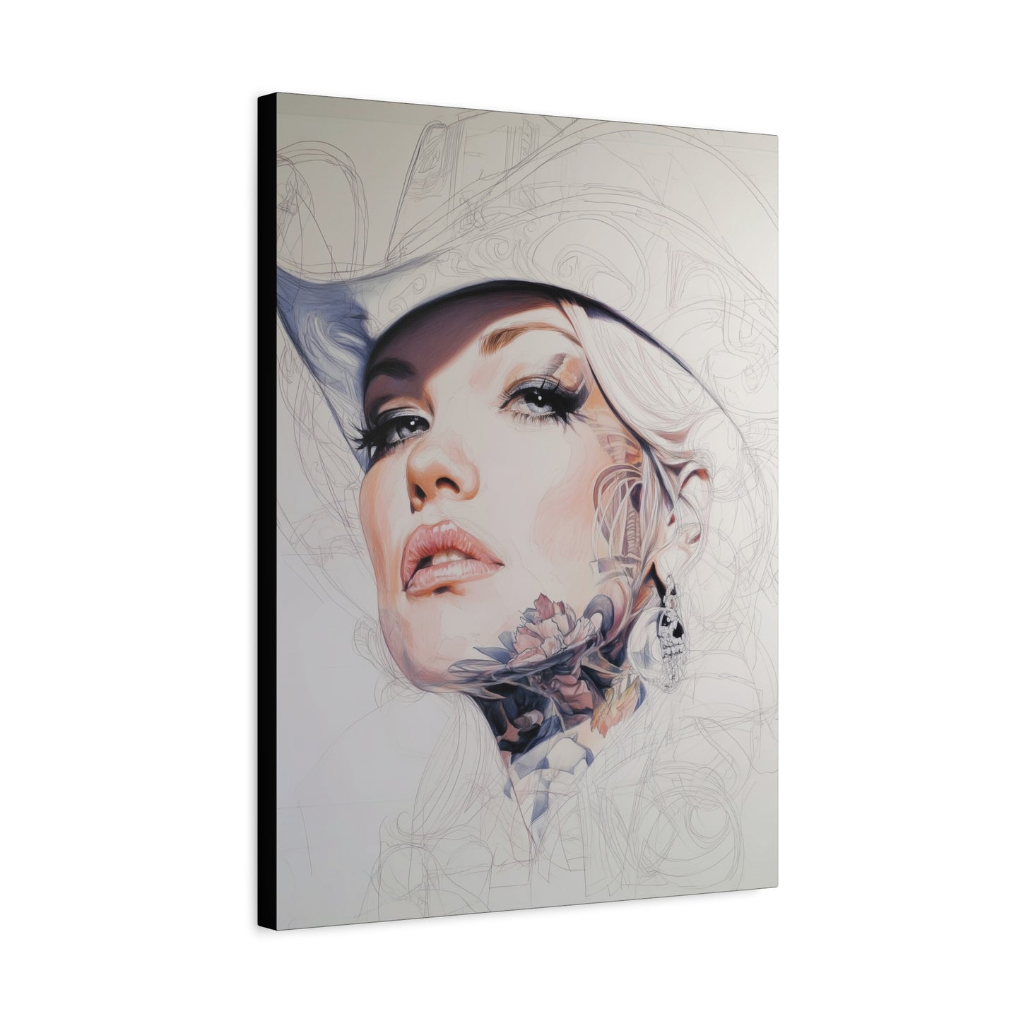 Gallery Wrapped Canvas, Wranglers and Wreckage Art Canvas, Erotic Pinup Art Canvas – Roxy