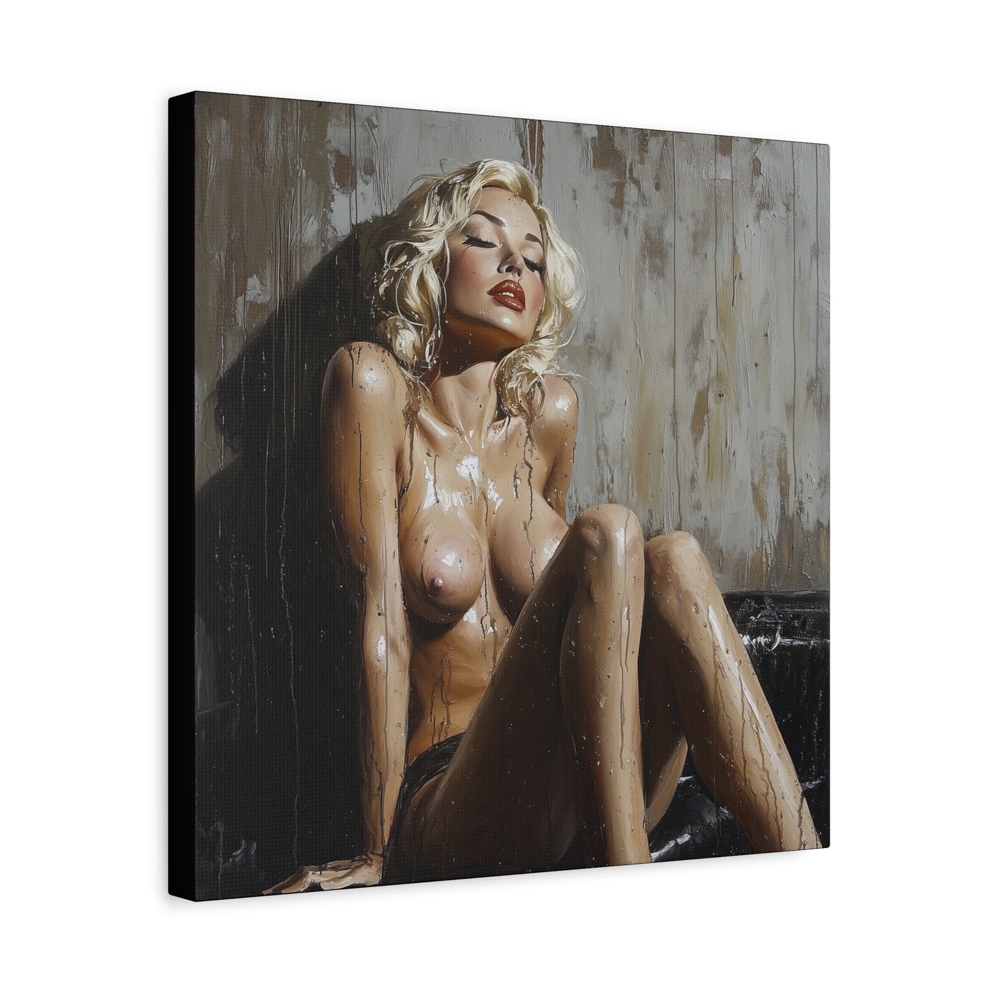 Gallery Wrapped Canvas, Guilt and Grit Adult Art Canvas, Erotic Pinup Art Canvas – Estelle