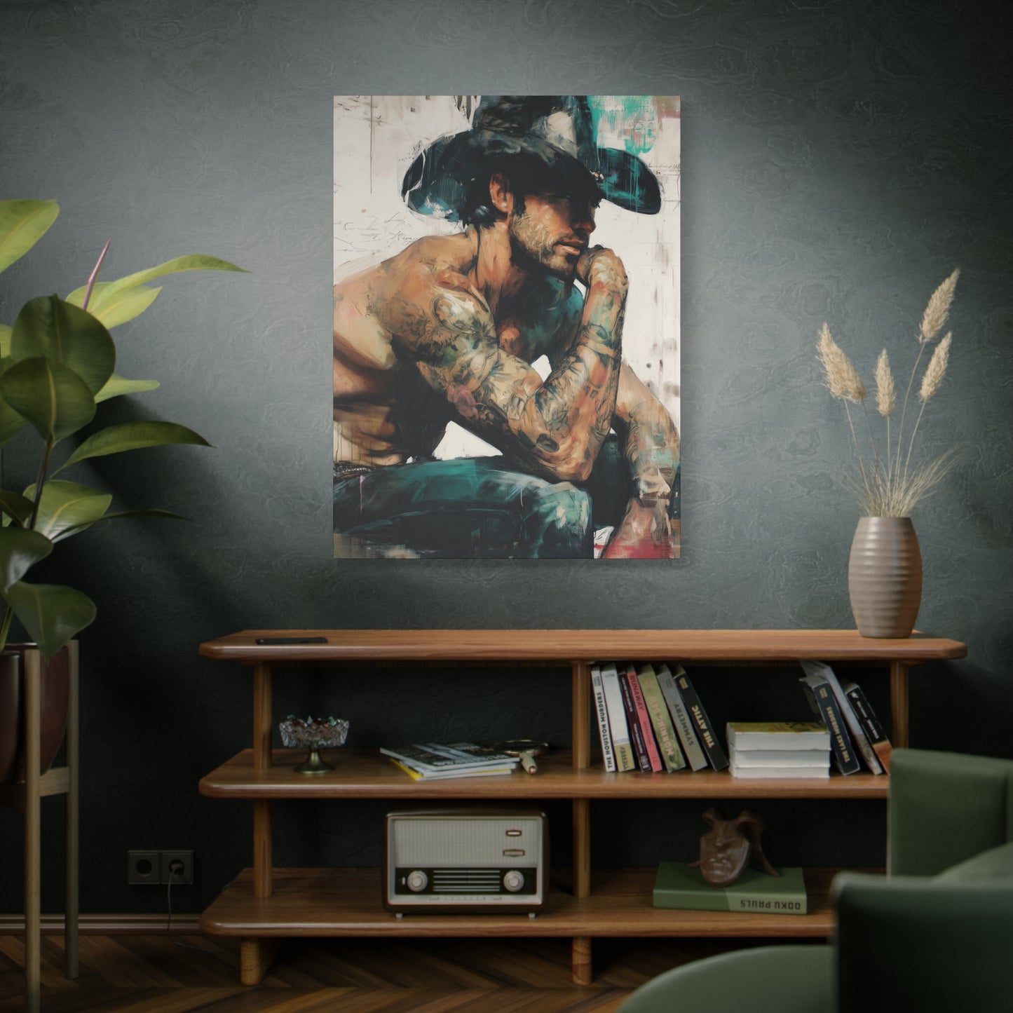 Gallery Wrapped Canvas, Wranglers and Wreckage Art Canvas, Erotic Pinup Art Canvas – Jimmy