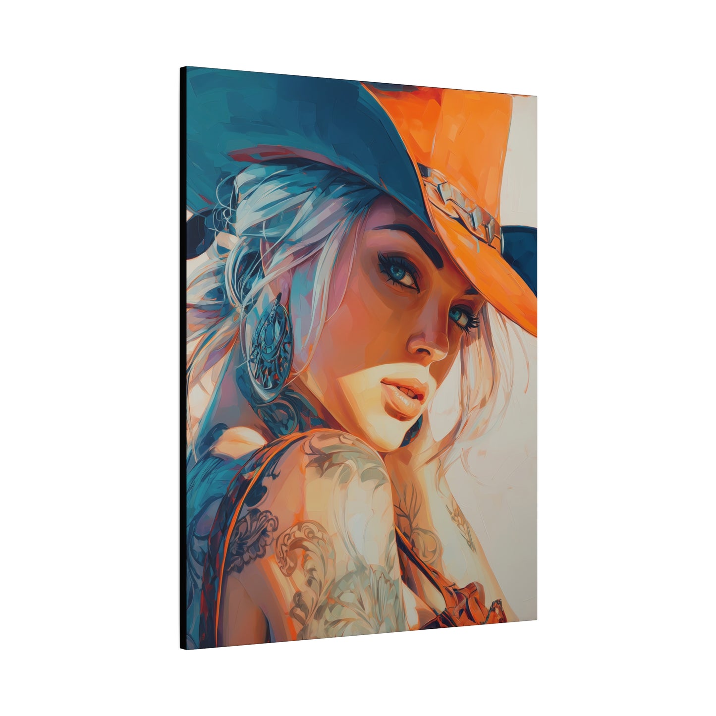 Gallery Wrapped Canvas, Wranglers and Wreckage Art Canvas, Erotic Pinup Art Canvas – Cheyenne