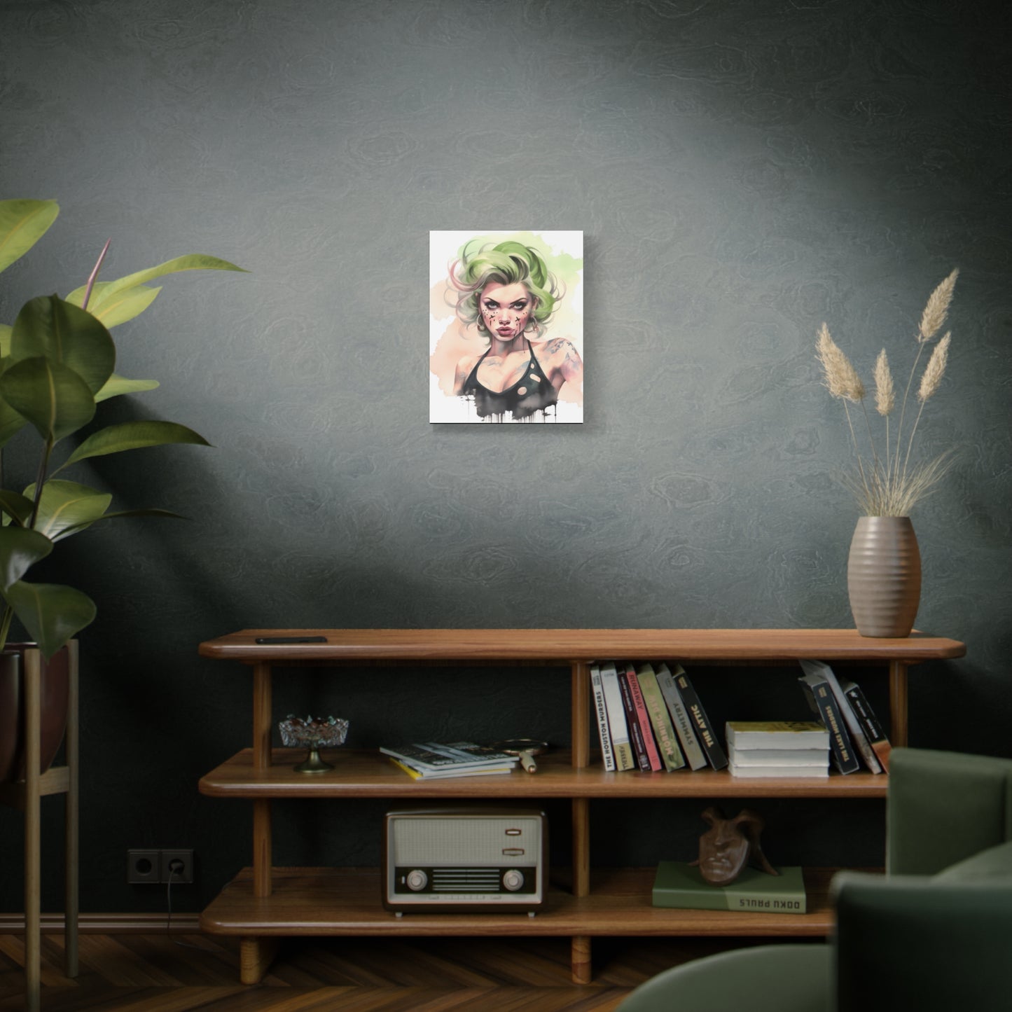 Gallery Wrapped Canvas, Edgy Tattooed Beauty, Urban Pop Art Canvas – Ivy