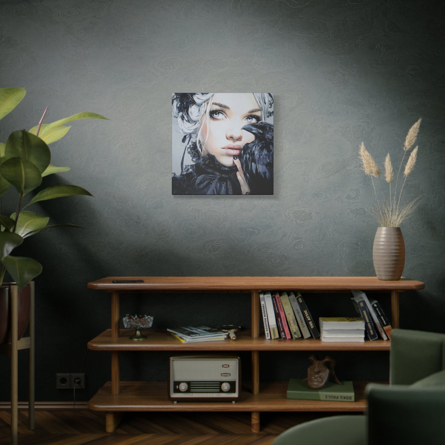 Gallery Wrapped Canvas, Myth and Bones Gothic Art Canvas, Dark Muse Canvas - Harlow