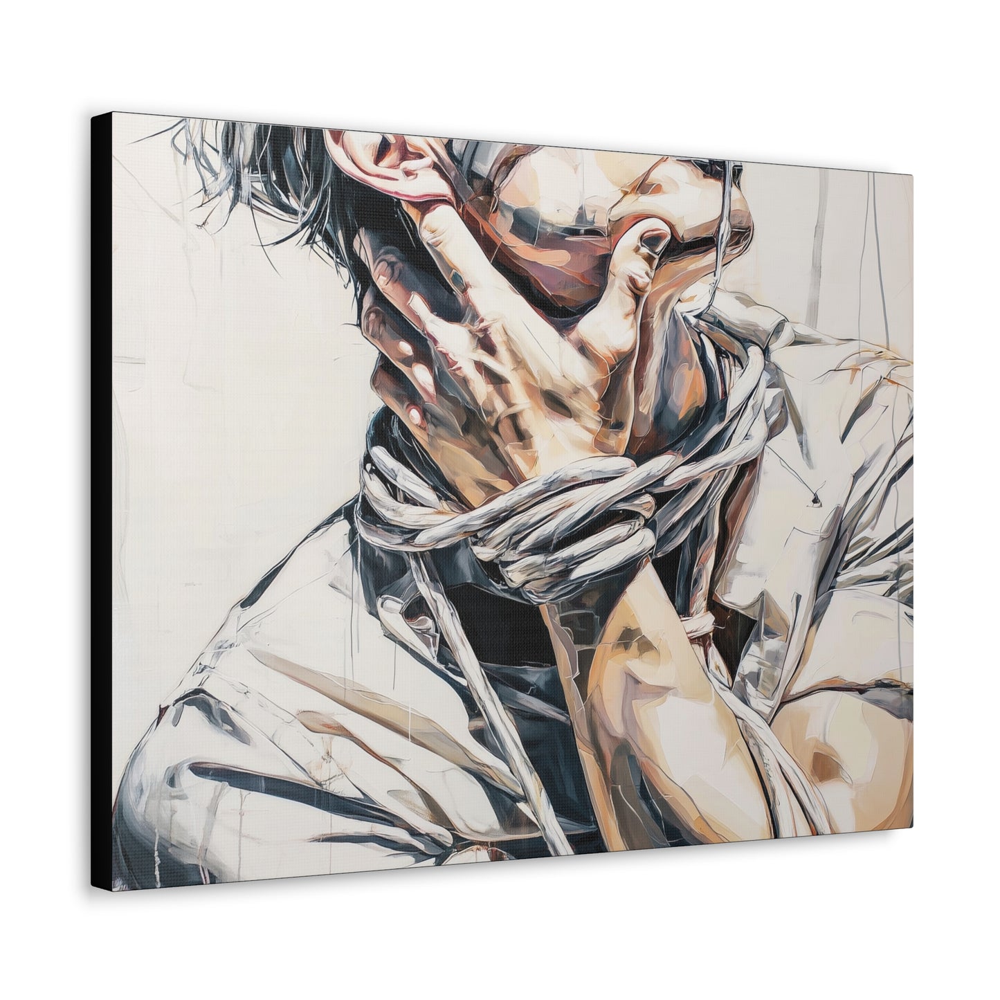 Gallery Wrapped Canvas, Ropes and Reverence Art Canvas, Erotic Shibari Art Canvas – Gary