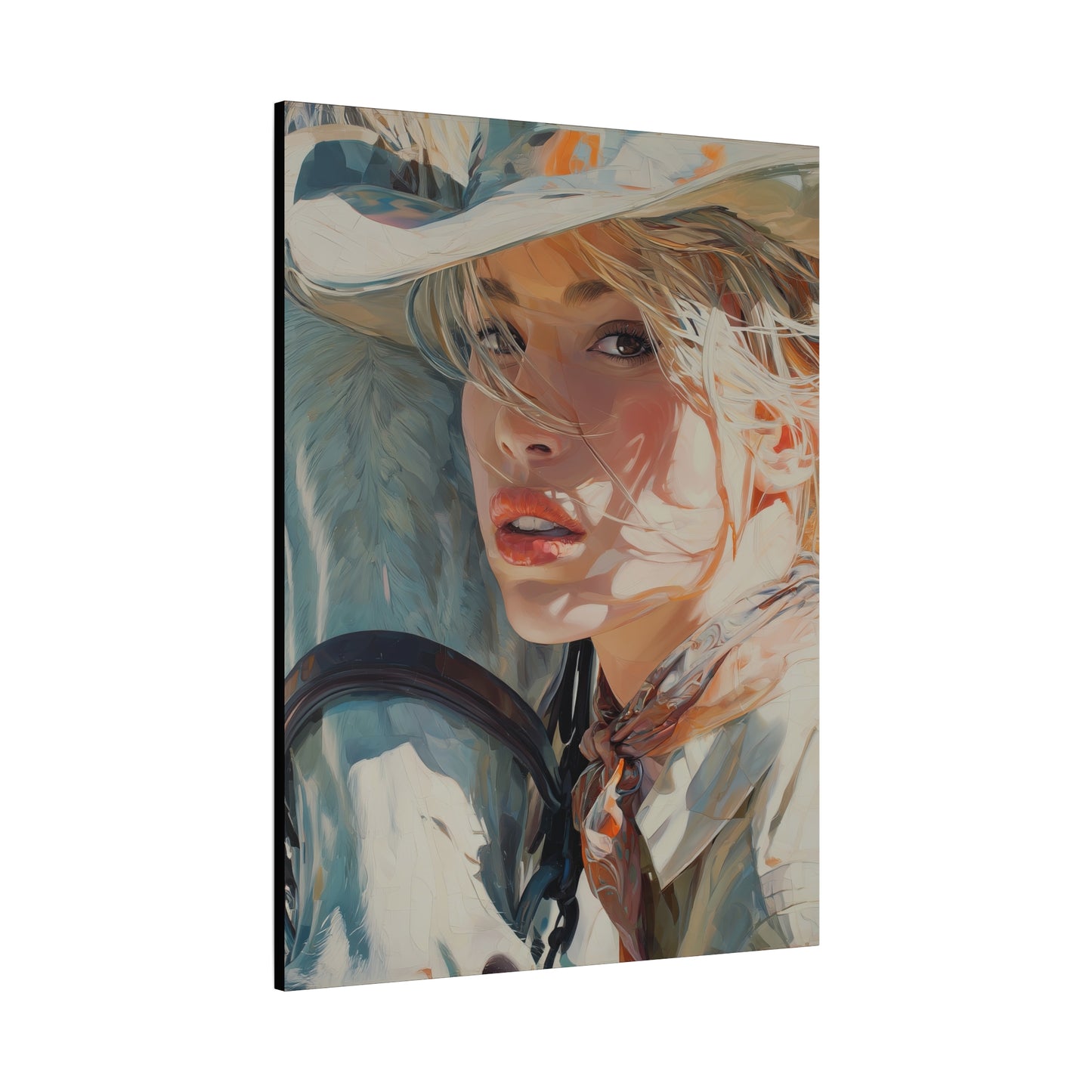 Gallery Wrapped Canvas, Wranglers and Wreckage Art Canvas, Erotic Pinup Art Canvas – Dakota