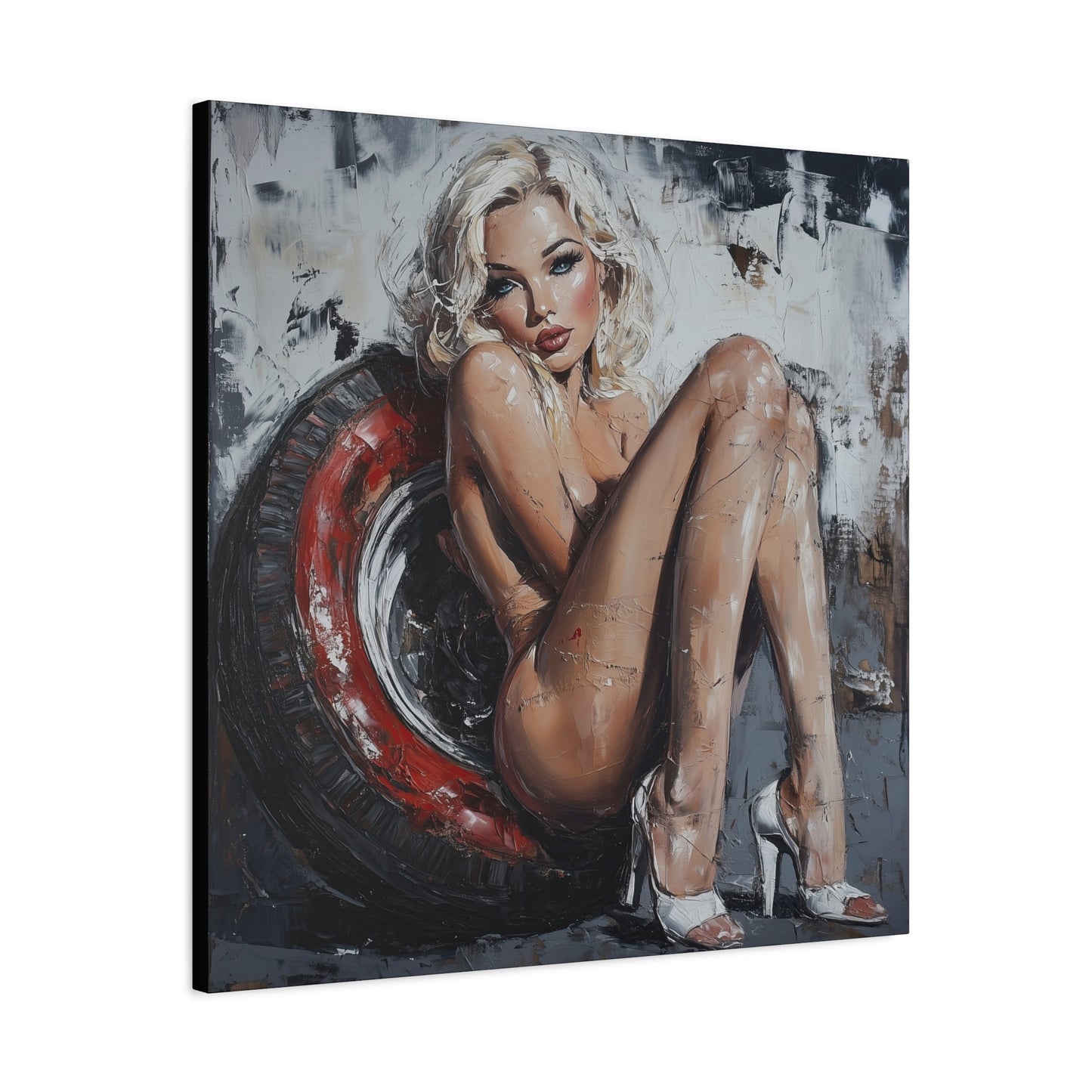 Gallery Wrapped Canvas, Guilt and Grit Adult Art Canvas, Erotic Pinup Art Canvas – Elara