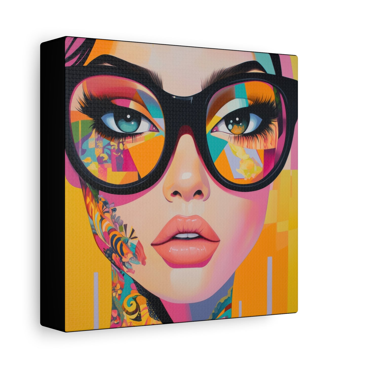 Canvas Gallery Wrap, Ladies in Lenses Wall Art, Abstract Femme Girl Art - Sabrina