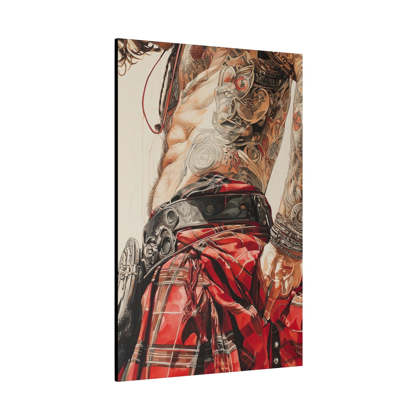 Gallery Wrapped Canvas, Kilts and Carnage Art Canvas, Erotic Pinup Art Canvas – Ronan