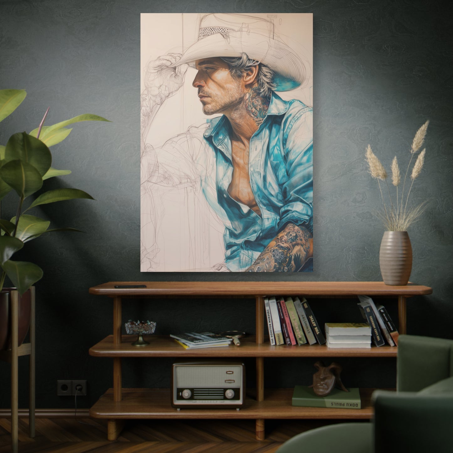 Gallery Wrapped Canvas, Wranglers and Wreckage Art Canvas, Erotic Pinup Art Canvas – Wade