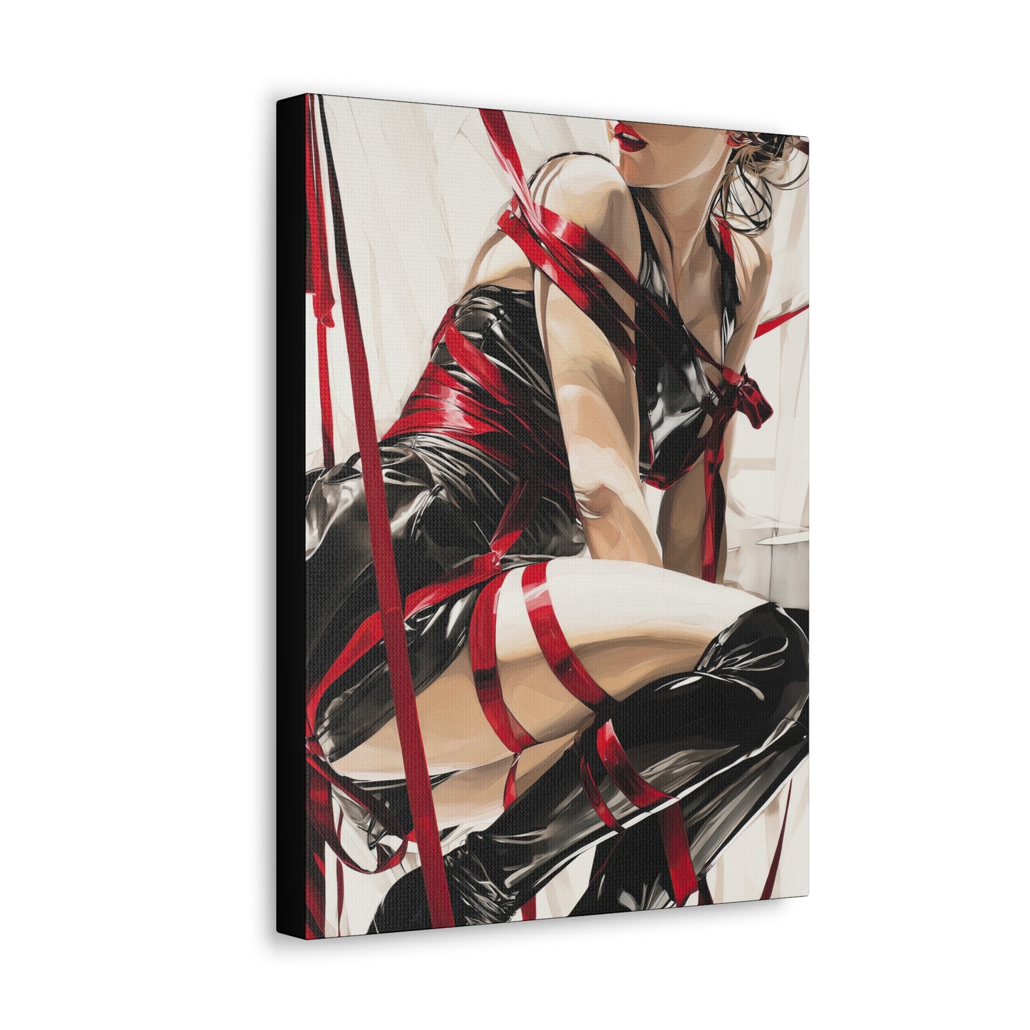 Gallery Wrapped Canvas, Ropes and Reverence Art Canvas, Erotic Shibari Art Canvas – Monica